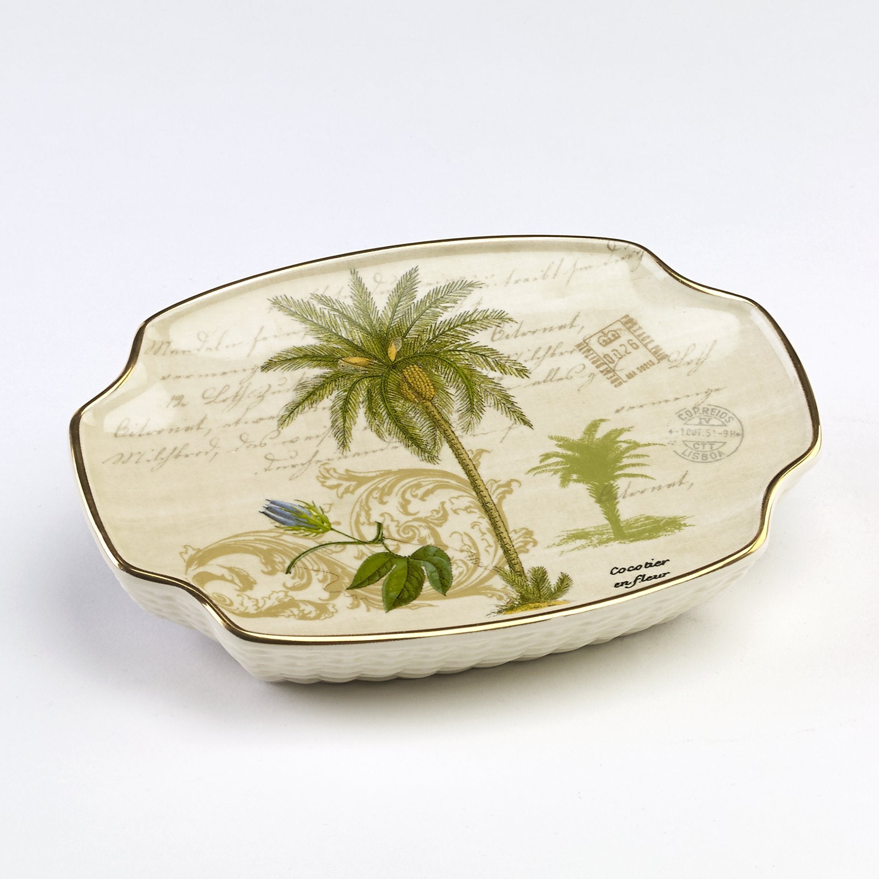 Avanti Linens - Soap Dish, Countertop Bathroom Accessories, Tropical Inspired Home Decor (Colony Palm Collection)