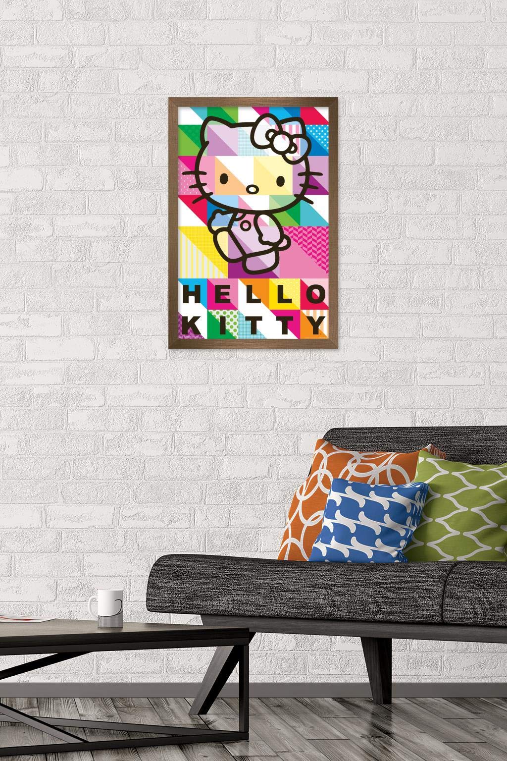 Trends International Hello Kitty - Patterns Wall Poster, 14.725'' X 22.375'', Bronze Framed Version