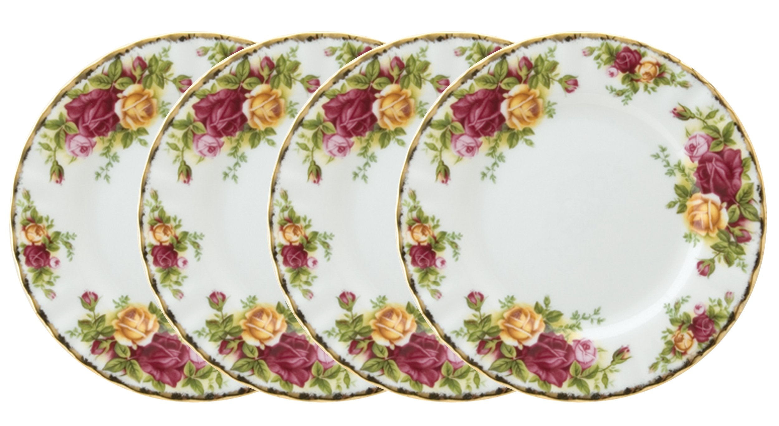 Royal Doulton-Royal Albert Old Country Roses Bread And Butter Plates, Set Of 4