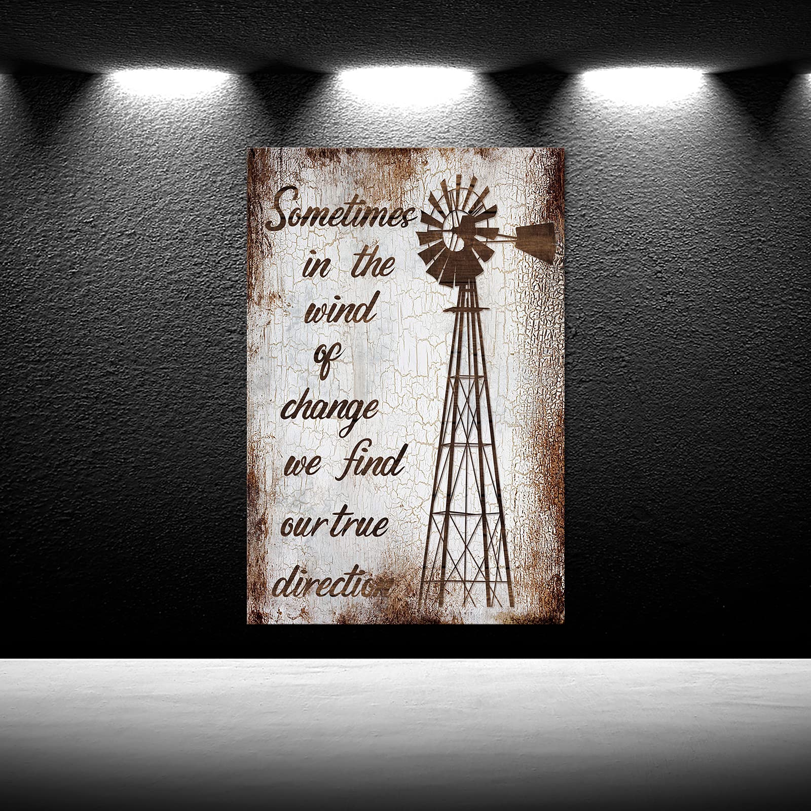 Farmhouse Canvas Wall Art For Living Room Vintage Windmill With Inspirational Quote Pictures Painting On Canvas Rustic Brown Hom