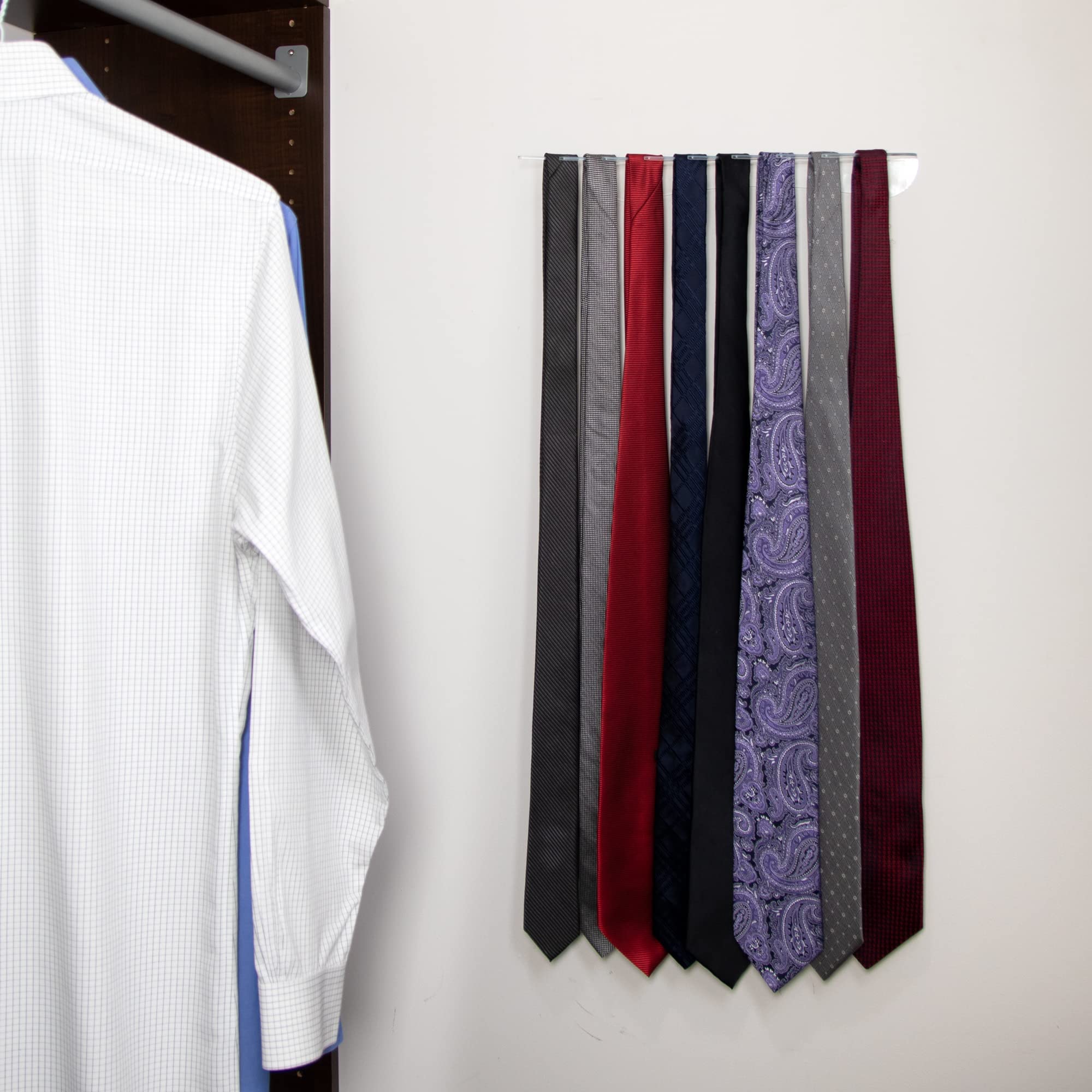 Stauber Best Belt And Tie Rack - Wall Mount Holder And Display (Clear, Acrylic)