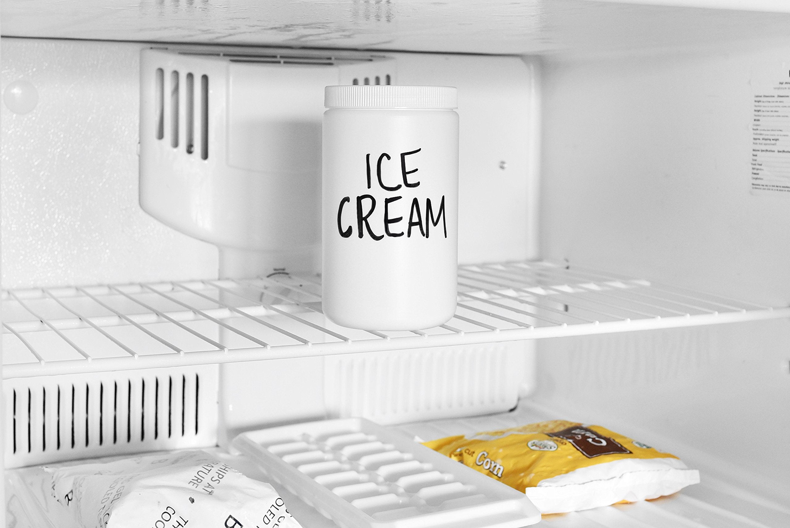 Pinnacle Mercantile Plastic Containers With Screw On Lids 32 Oz Quart Hot Or Cold Freezable Food Ice Cream Jars White Bpa Free S