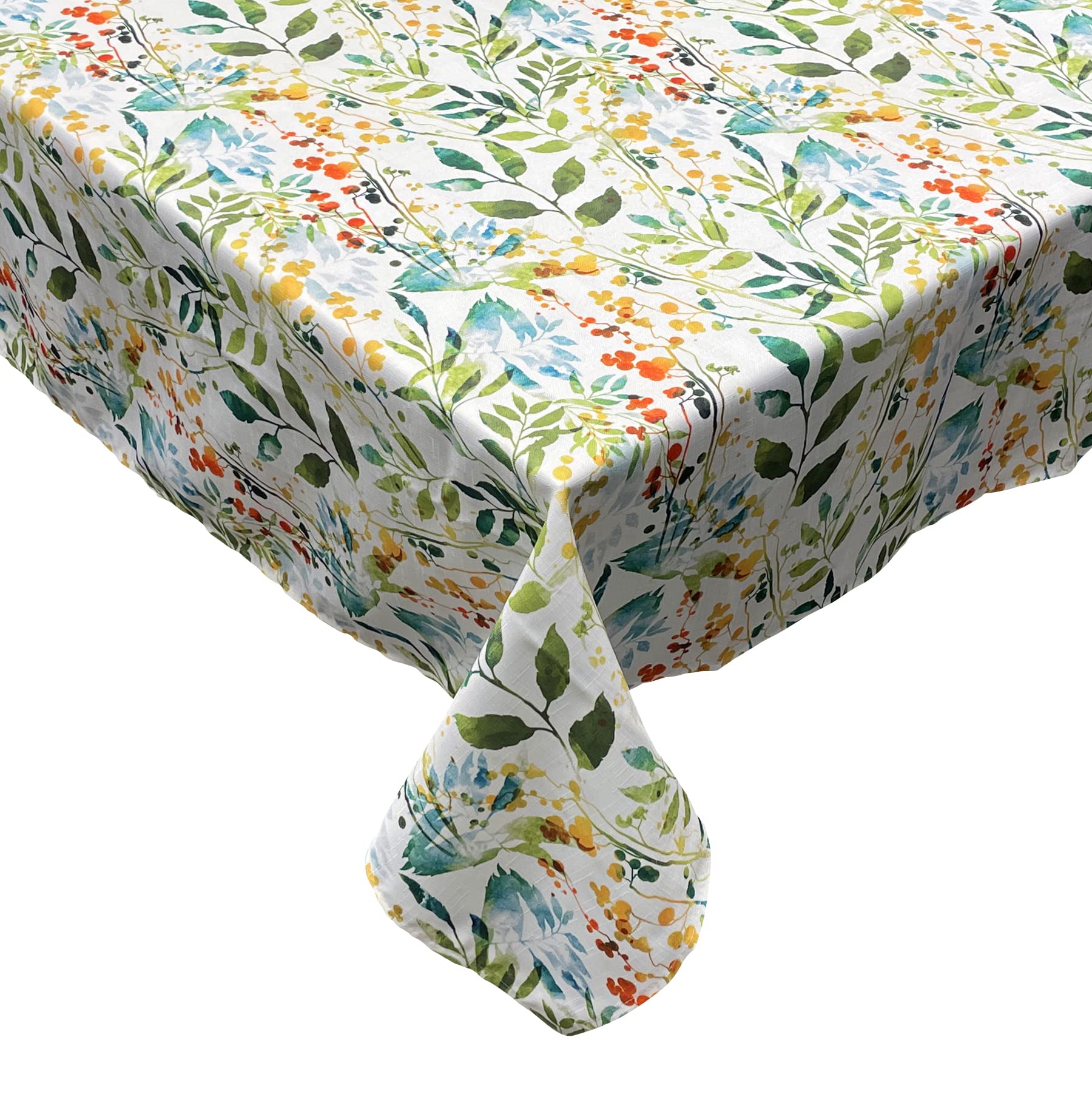 Kovot Floral 60'' X 84'' Rectangle Oblong Tablecloth | Indoor & Outdoor Spill-Proof Dining Table Cover For Spring, Summer, Kitch