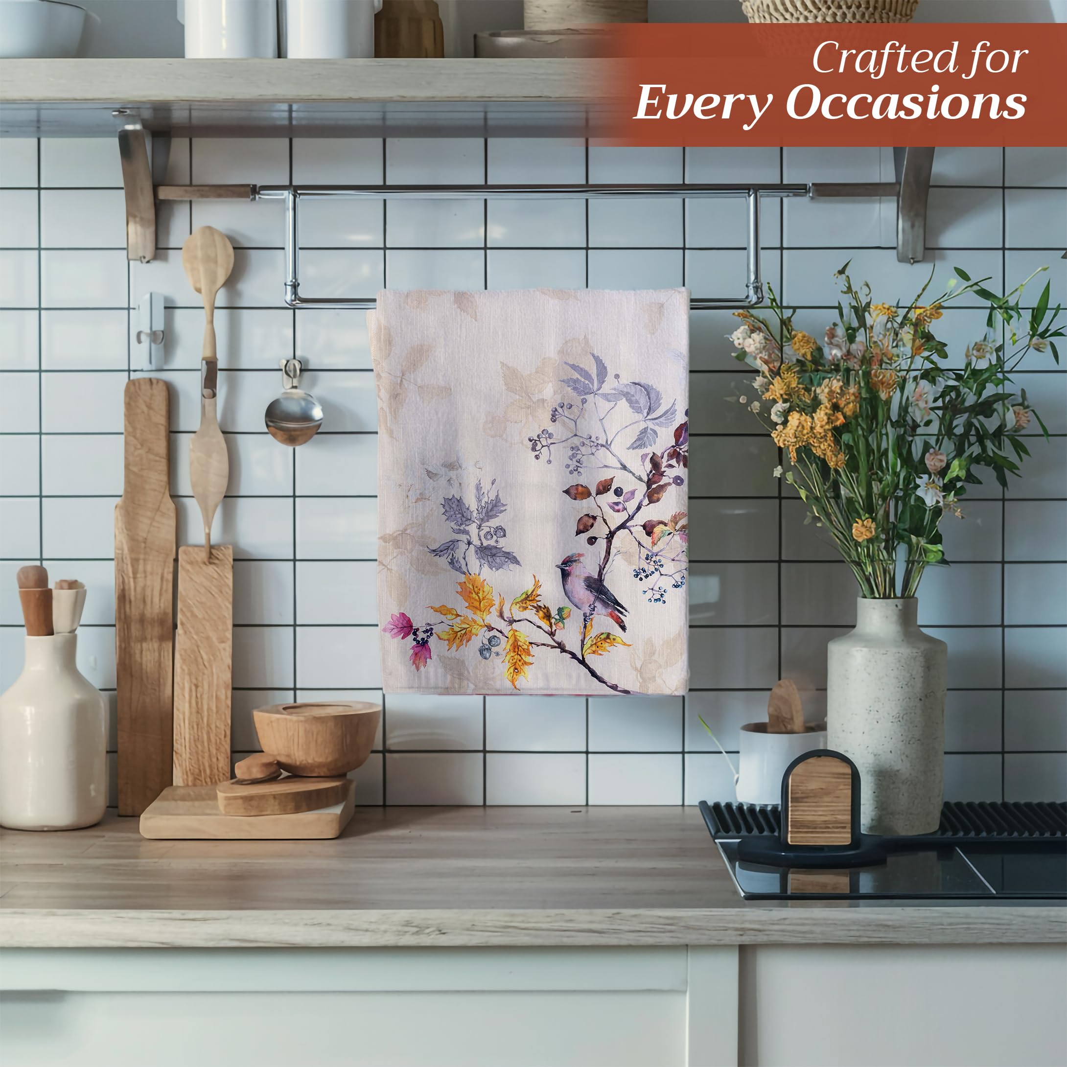 Maison D' Hermine Kitchen Towel 100% Cotton Quick Dry Cleaning Dishtowel For Gifts, Dining, Home, Wedding, Banquet, Buffet, Keli