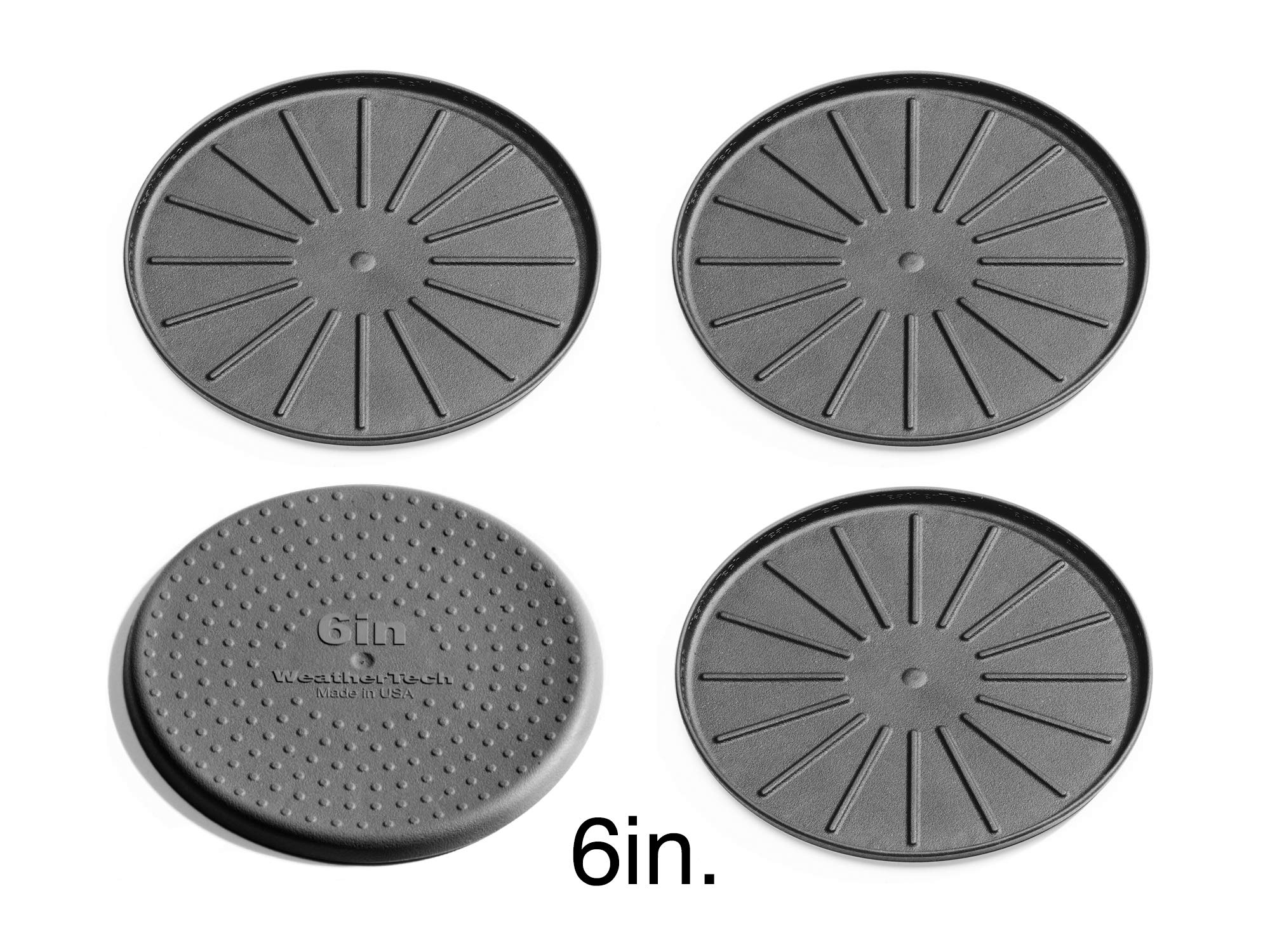 Weathertech 6'' Drink Coasters For Home Surfaces, Anti-Skid, No-Slip Knibs - Set Of 4, Black - (8A6Cstbk)