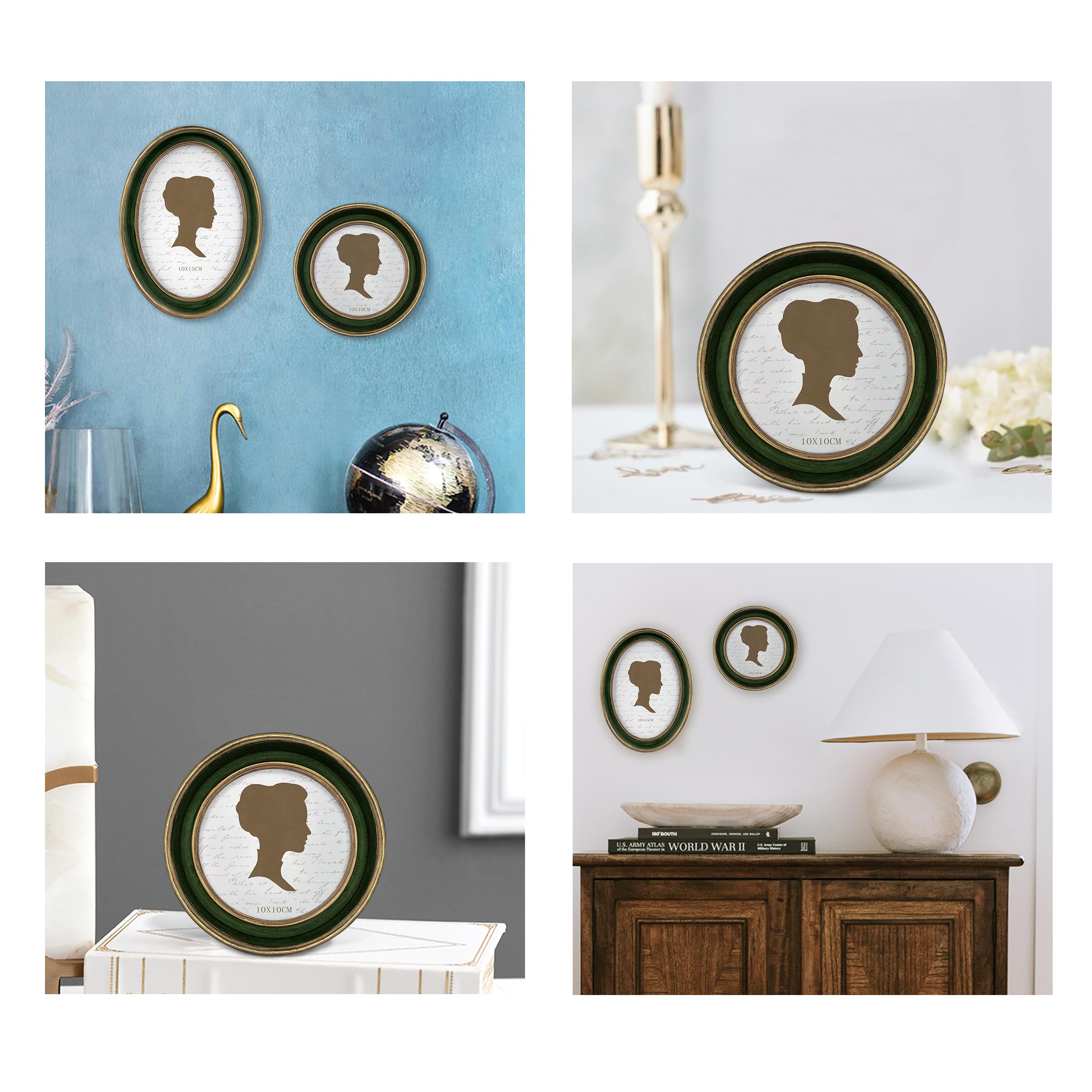 AELS 4x4 Inch Vintage Picture Frame, Elegant Antique Photo Frames with Glass Front, Photo Display, Tabletop Wall Hanging, Gift I