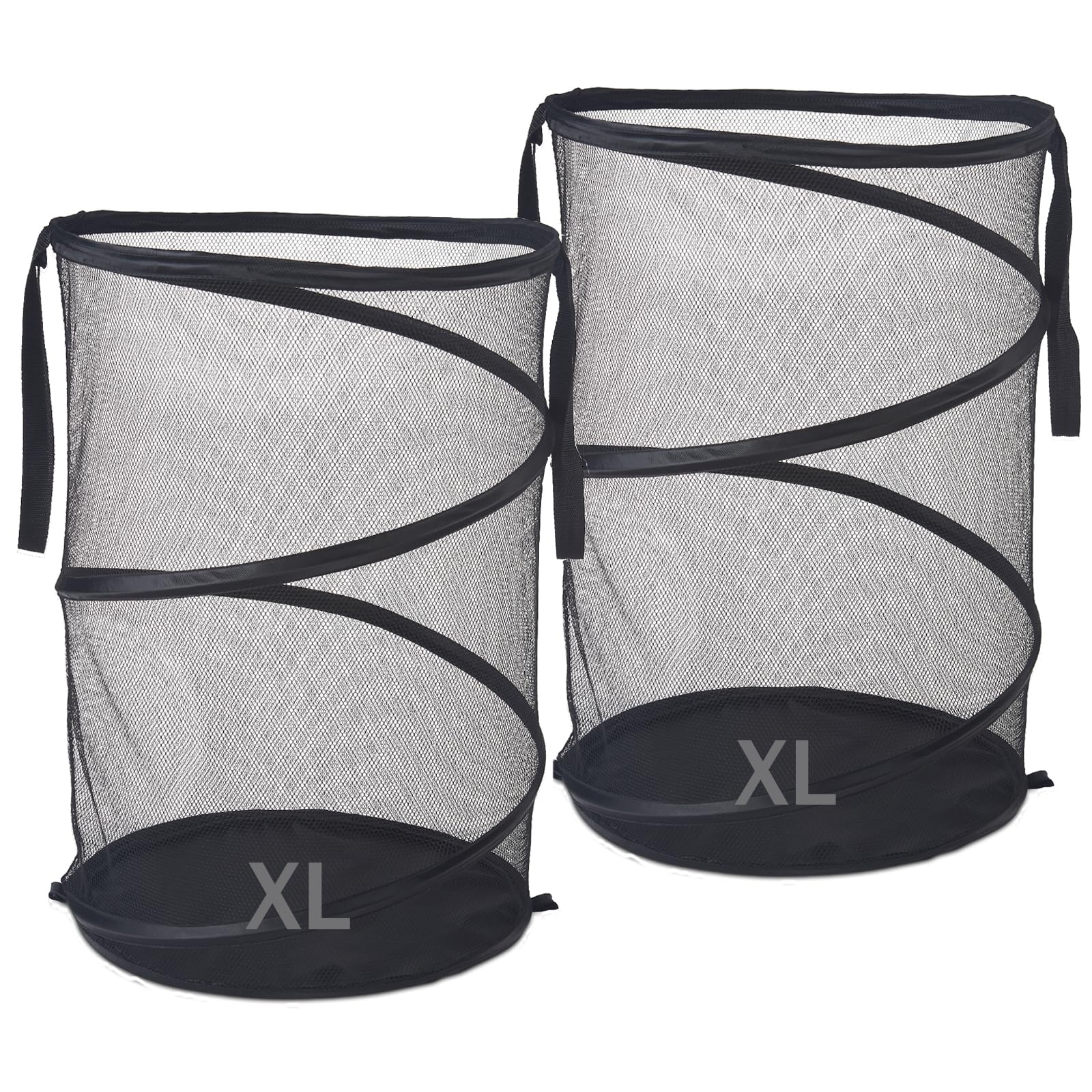 2Pcs Mesh Popup Laundry Hamper 115L Extra Large Collapsible Laundry Basket Foldable Clothing Storage Basket With Handles No Lid