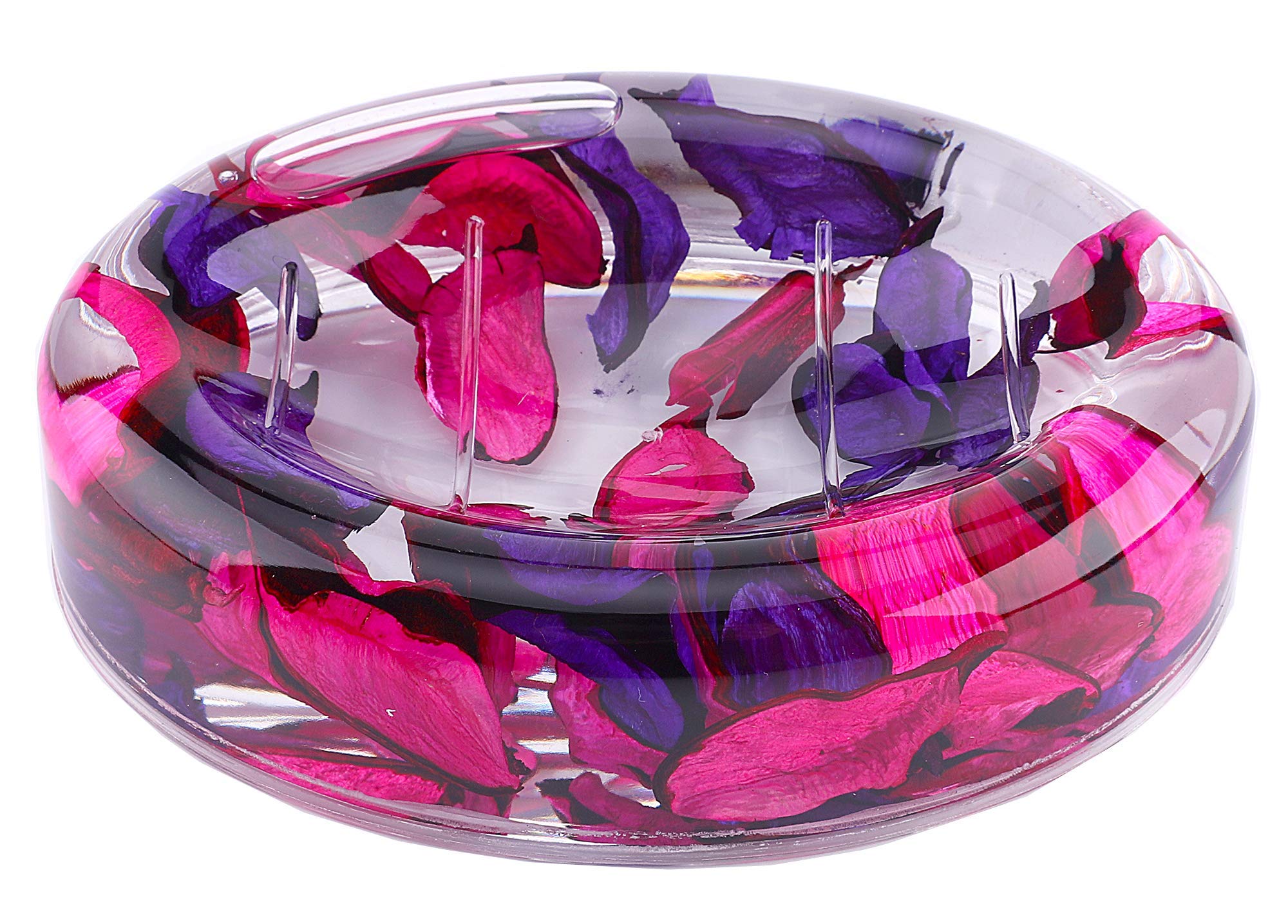 Locco Decor 4 Piece Acrylic Liquid 3D Floating Motion Bathroom Vanity Accessory Set Leaf