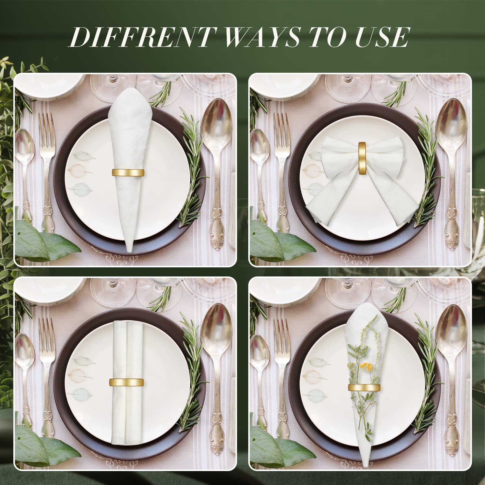 Stainless Steel Napkin Rings Metal Napkin Ring Holders Modern Ring Holder Serviette Buckles Metallic Adornment For Table Setting
