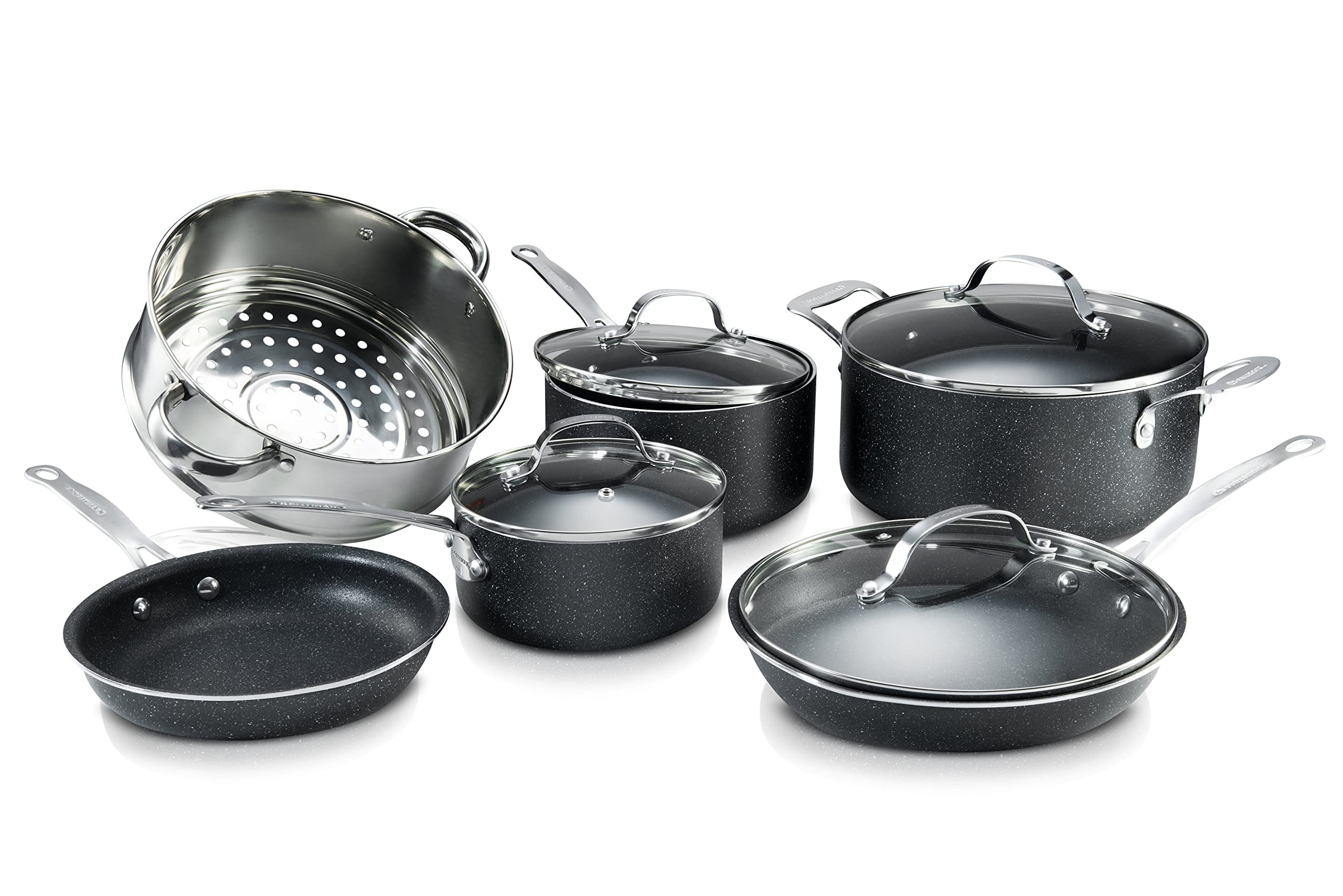 Granitestone Original 10 Piece Nonstick Cookware Set, ScratchResistant, GraniteCoated, Dishwasher and OvenSafe Kitchenware, P