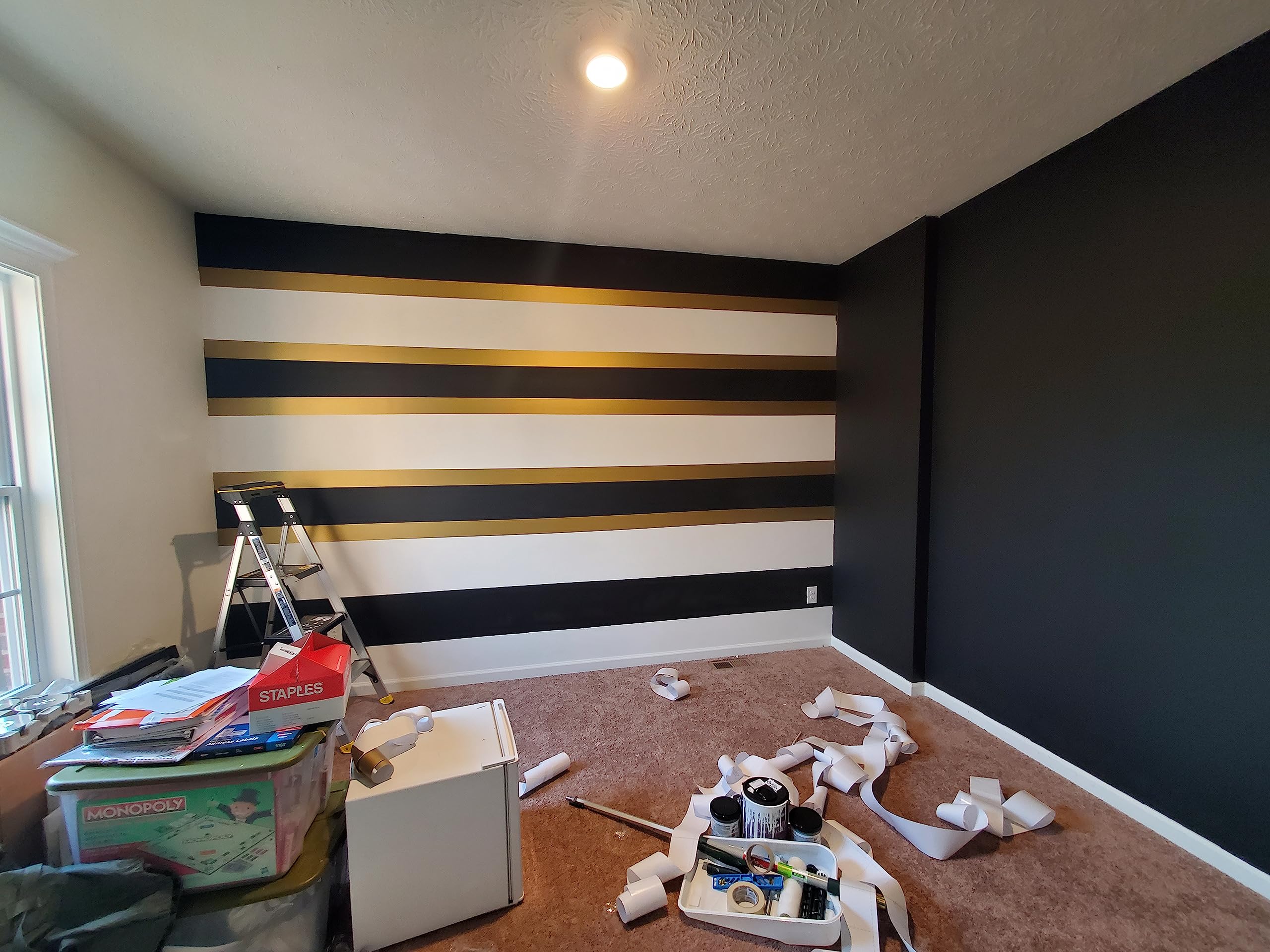 Roserosa Peel And Stick Pvc Self-Adhesive Wallpaper Border Board Trim Moulding Sticker Hair Line (Mg237B : 3.93 Inch X 16.40 Fee