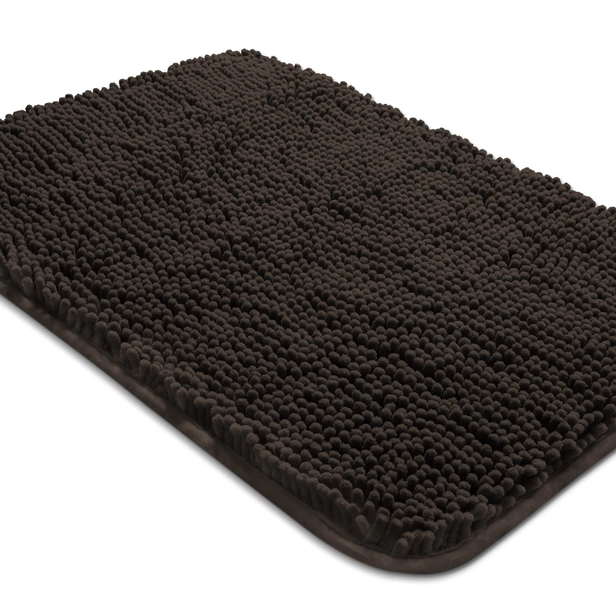 Yeaban Chocolate Brown Bathroom Rugs - Thick Chenille Bath Mats | Absorbent And Washable Bath Rug Non-Slip, Plush Rugs For Bathr