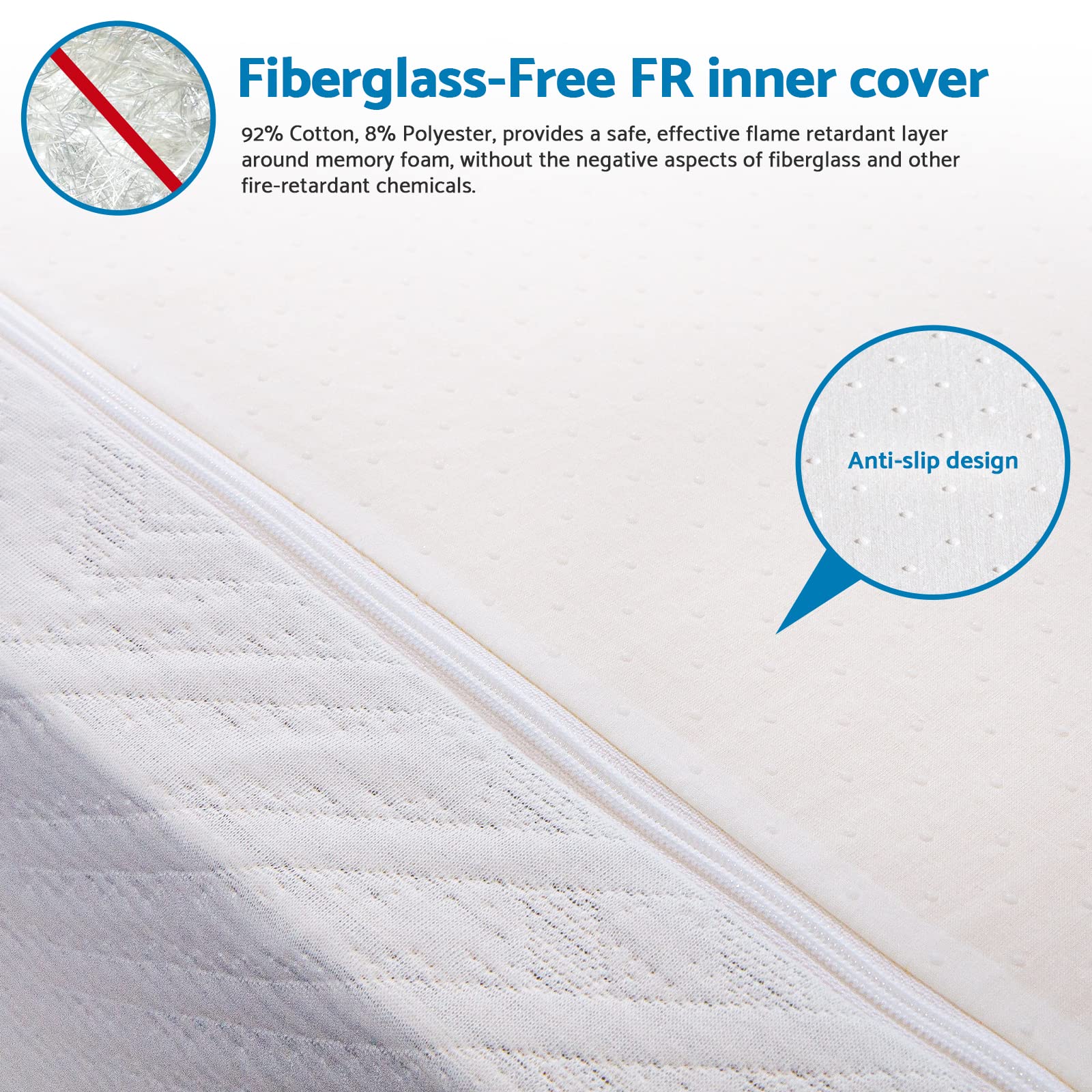 Liferecord 10 Inch Full Mattress In A Box, Gel Memory Foam Mattresses Made In Usa For Full Bed, Medium Feeling, White