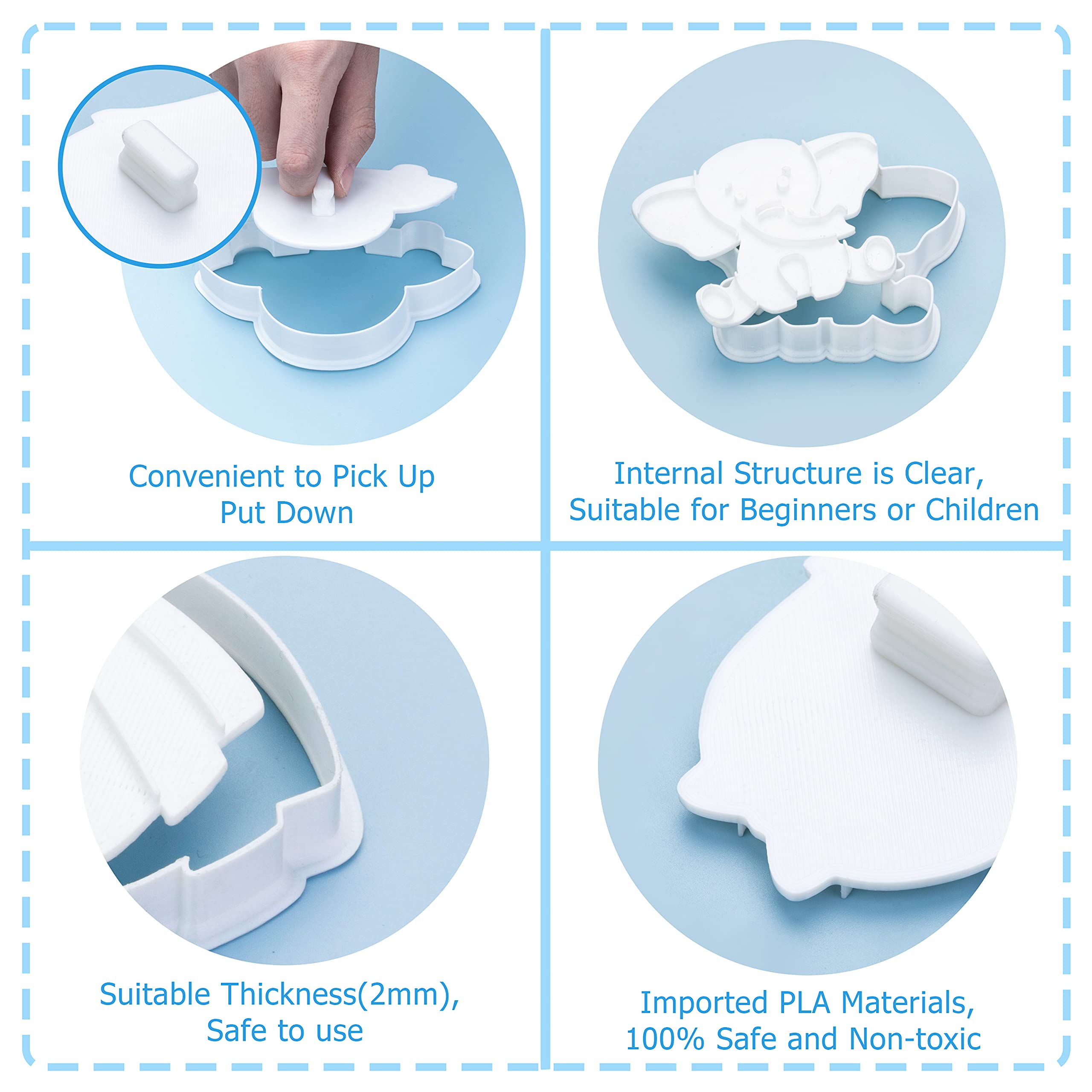 Mostop 3D Cookie Cutter With Baby Bottle Stampers Baby Shower Cake Mold Fondant Decorating Tools Diy Mold For Sugar Craft Baking