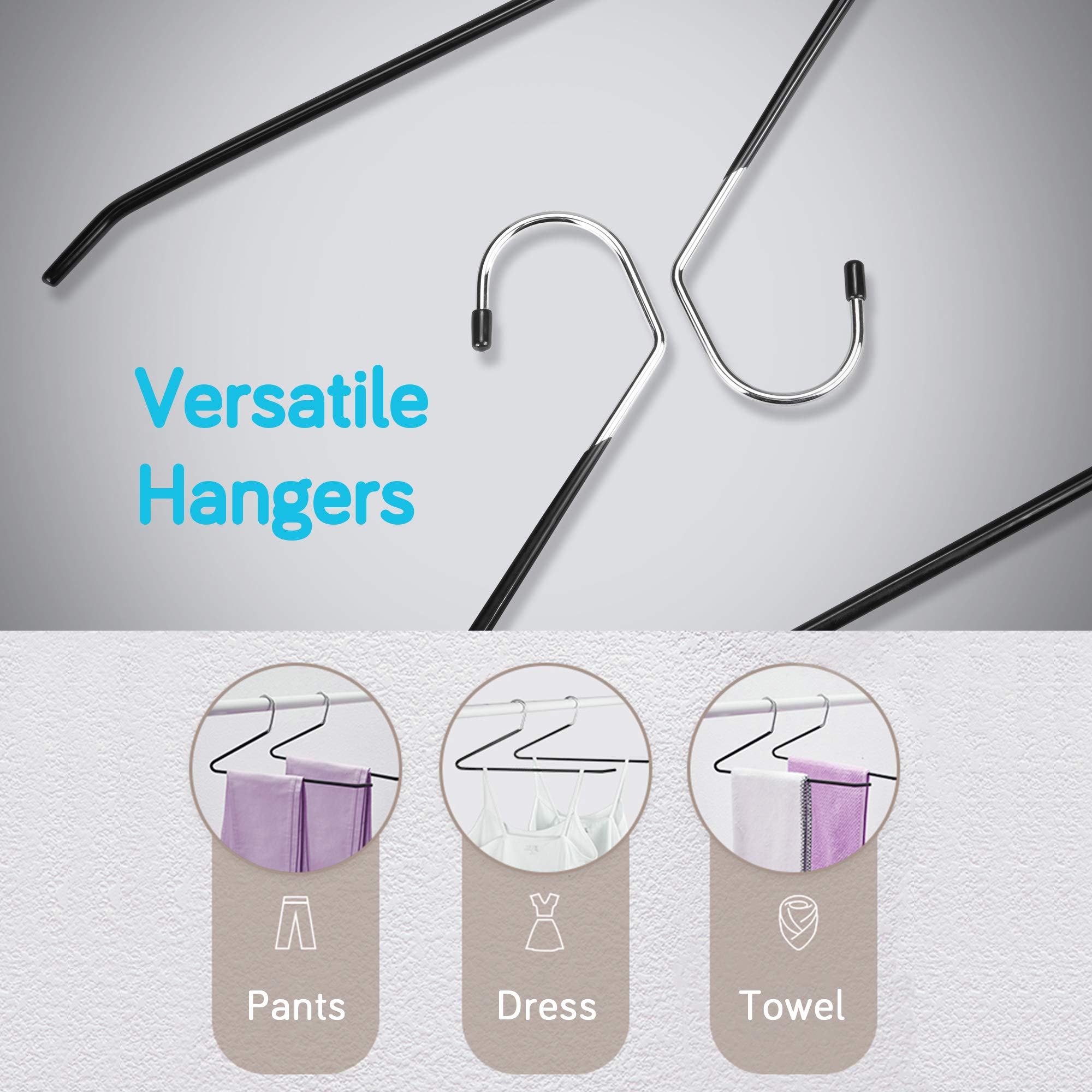 Ipow Heavy Duty Metal Pants Hangers, 24 Pack Jean Hangers For Closet, Open Ended Clothes Hanger For Pant Slack Trouser Scarf, Sp