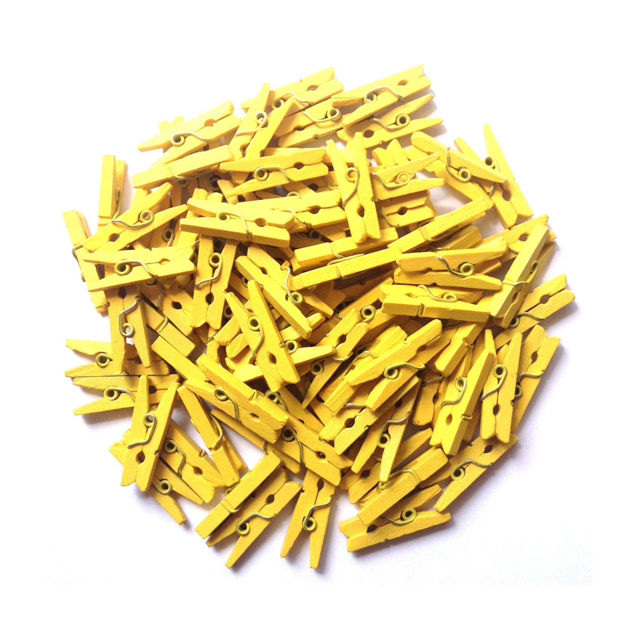 Lwr Crafts Wooden Mini Clothespins 200 Per Pack 1'' 2.5Cm (Yellow)