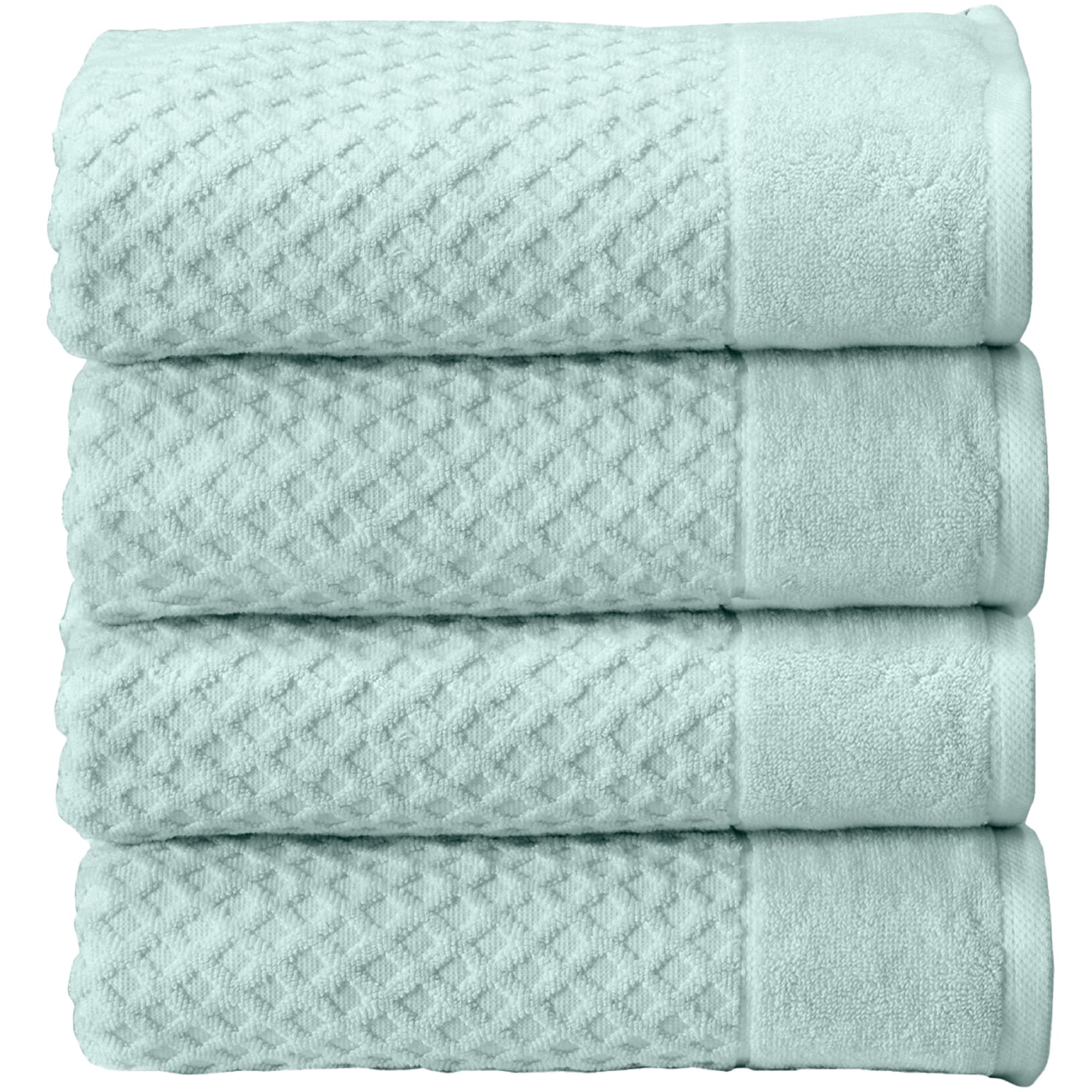 Great Bay Home 100% Cotton Blue Bath Towel Set | 4 Soft Bath Towels (30 X 52 Inches) | Highly Absorbent, Quick Dry Bath Towels |