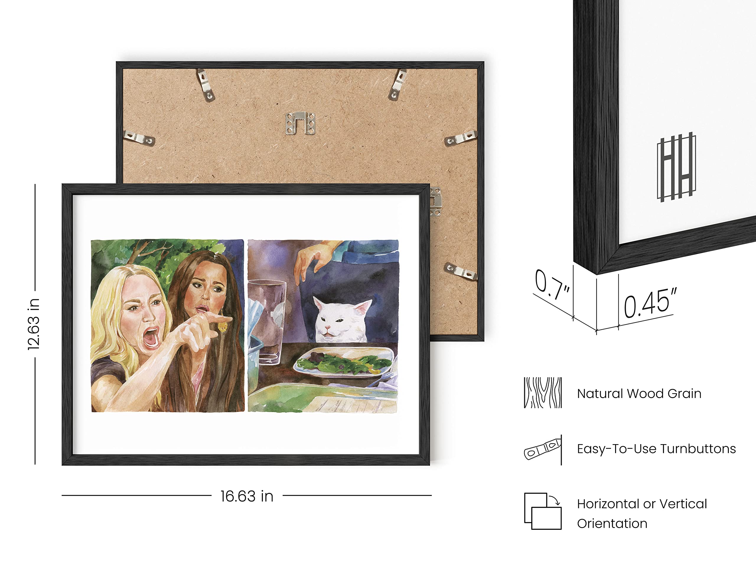 Haus And Hues Framed Meme Wall Art - Cat Meme Canvas Wall Art Funny Wall Decor, Cool Room Decor For Guys, Funny Meme Sign, Super