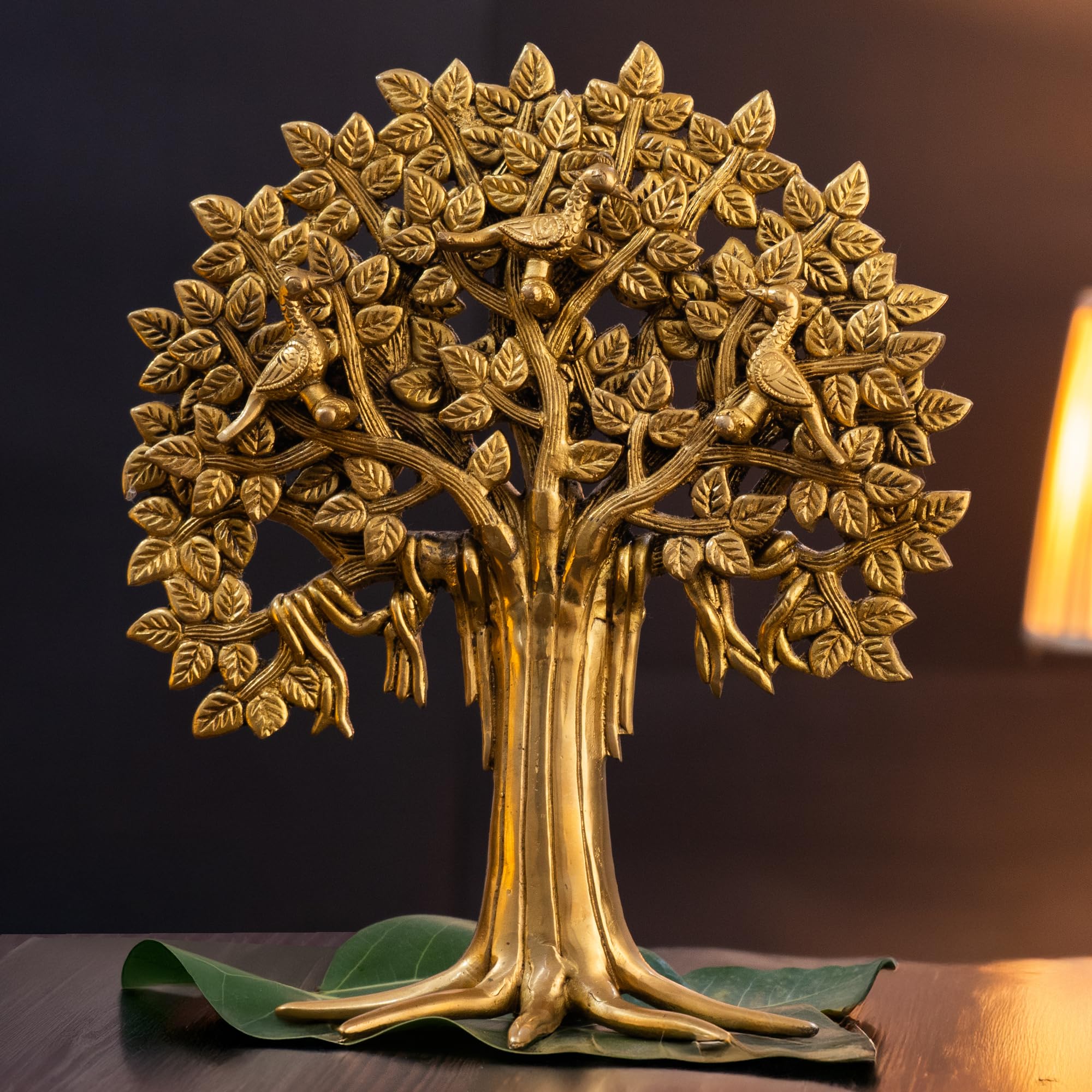 The Advitya Kalpvriksha Brass Tree Vastu Feng Shui Table Or Home Decor Showpiece Decorative Item For Wealth Good Luck Success Of