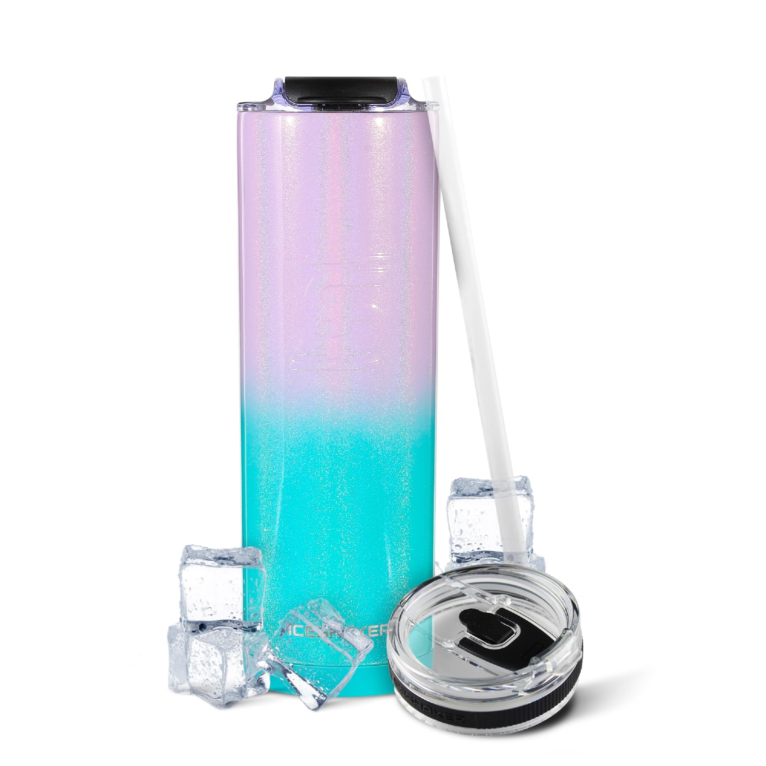 Ice Shaker 20 oz Skinny Tumbler (Mermaid)-Stainless Steel Tumbler & Insulated Water Bottle With Straw- Vacuum Insulated Tumbler 