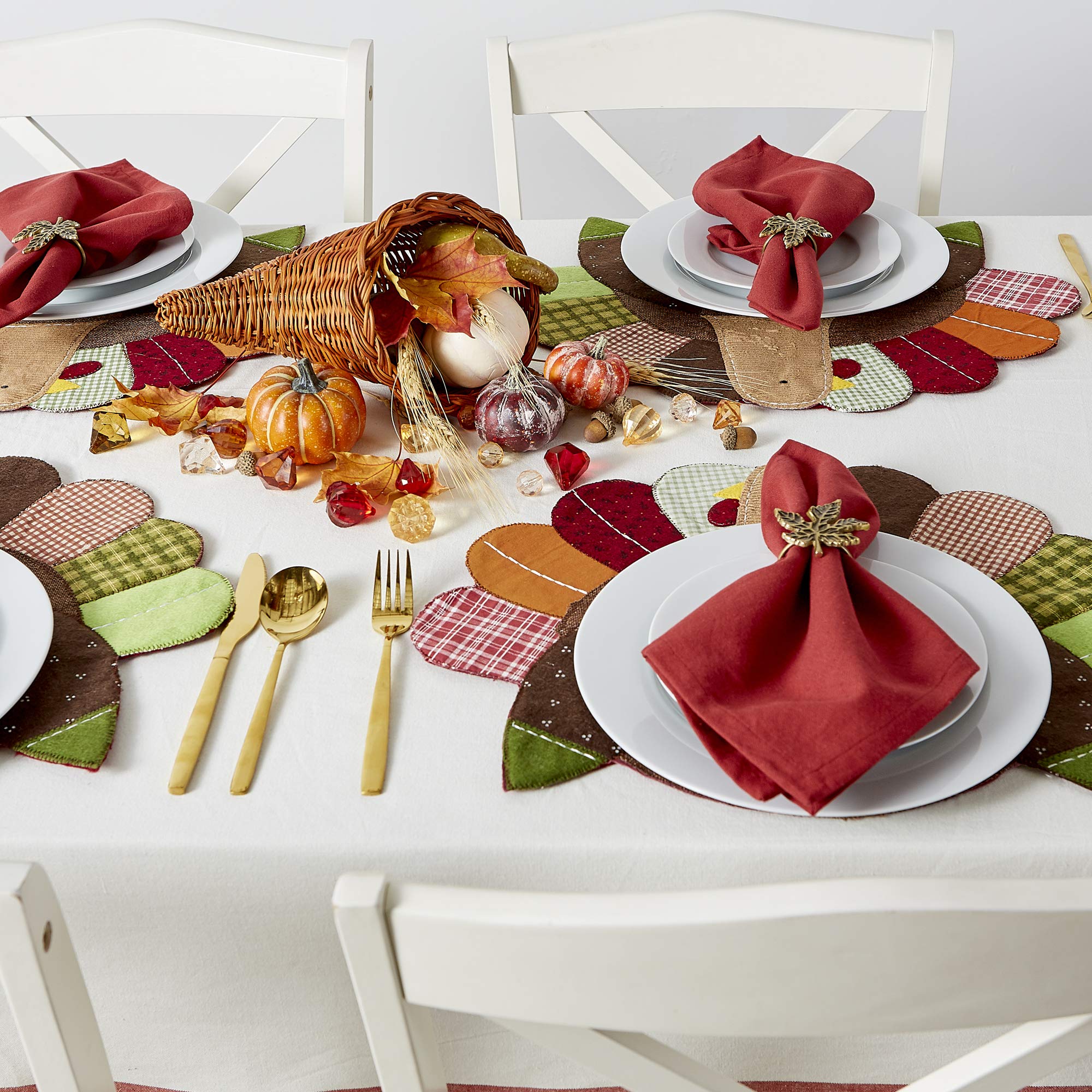 DII Embroidered Turkey Placemat (Set of 4)