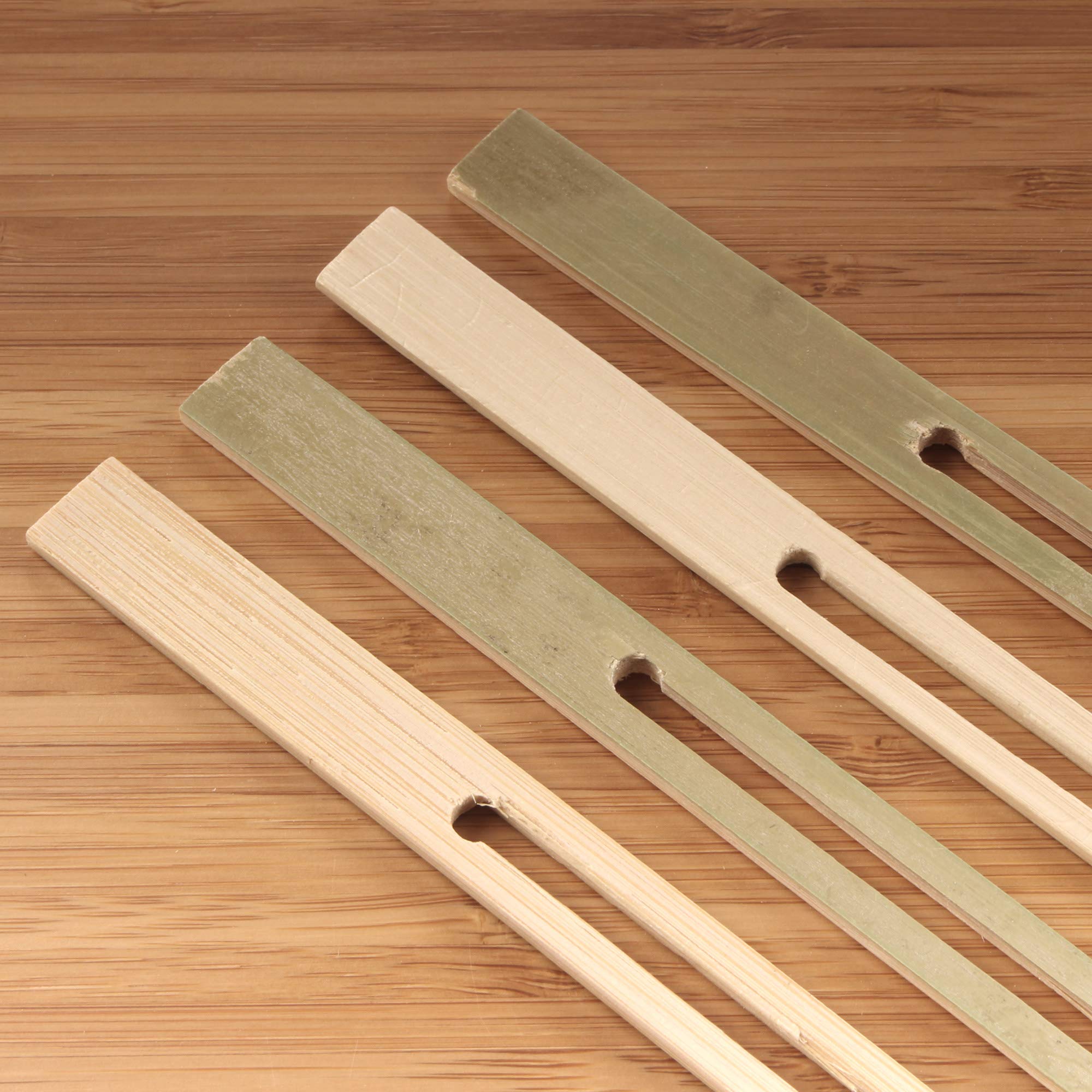 Bamboomn 13Mm Wide Bamboo Double Prong Fondue Sticks Barbecue Grilling Kabob Skewers, 9.8'' Long, 100 Pieces