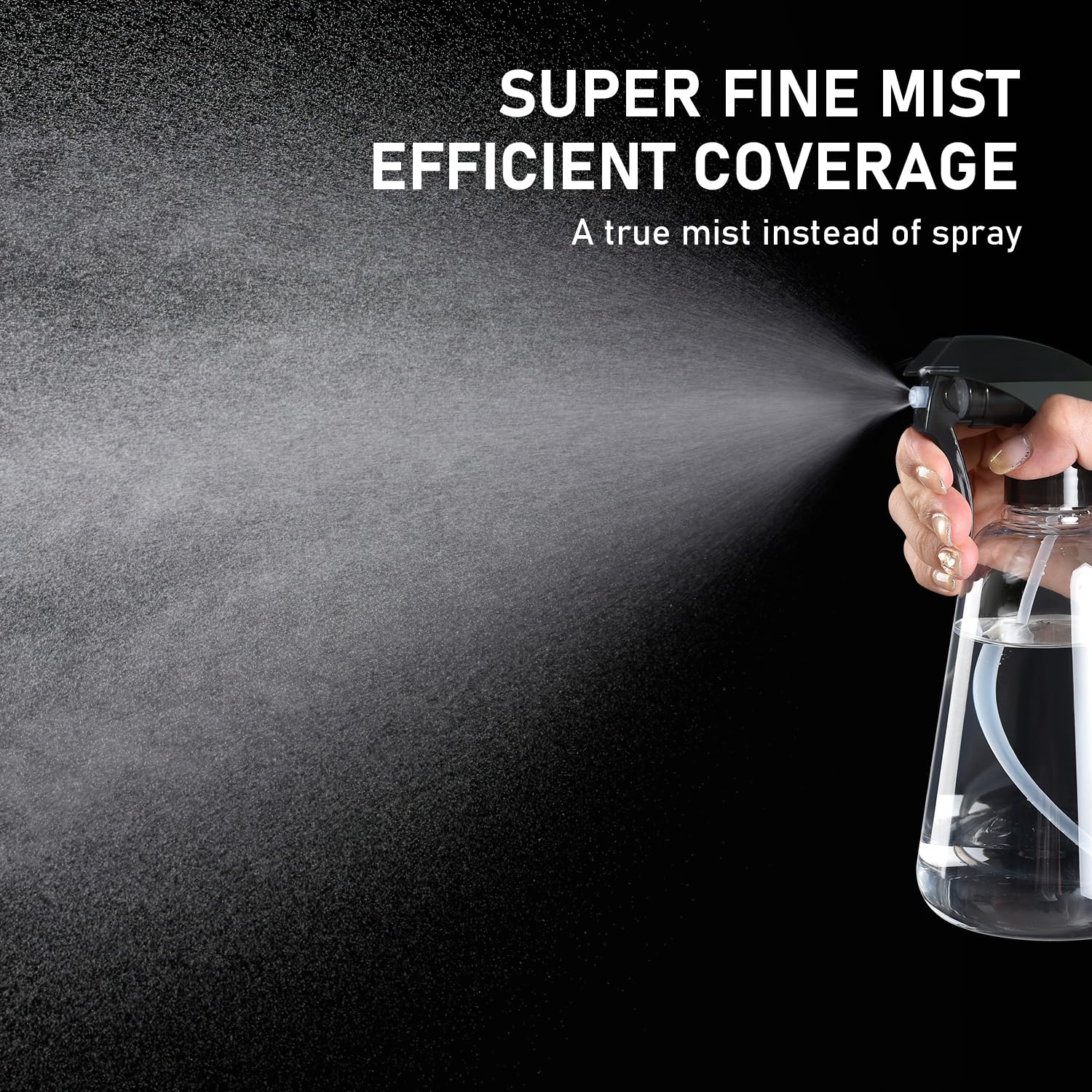 Spray Bottle 2 Pack, 16Oz - Ultra Fine Mist, Plant Mister Hair Misting Empty Spray Bottles Indoor, Leak Proof Water Sprayer For