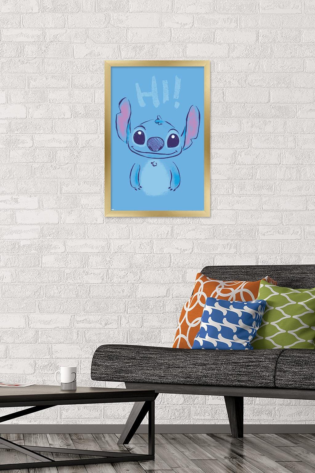 Trends International Disney Lilo And Stitch - Hi Wall Poster, 14.725'' X 22.375'', Gold Framed Version
