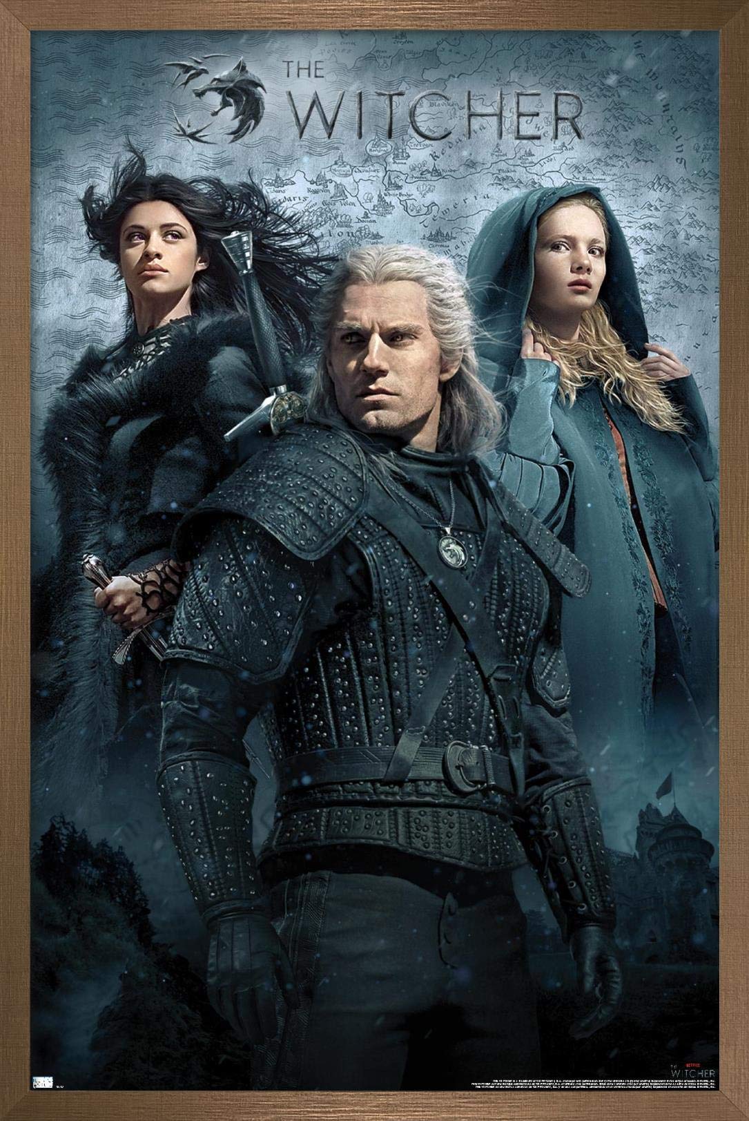 Trends International Netflix The Witcher - Key Art Wall Poster, 14.725'' X 22.375'', Bronze Framed Version