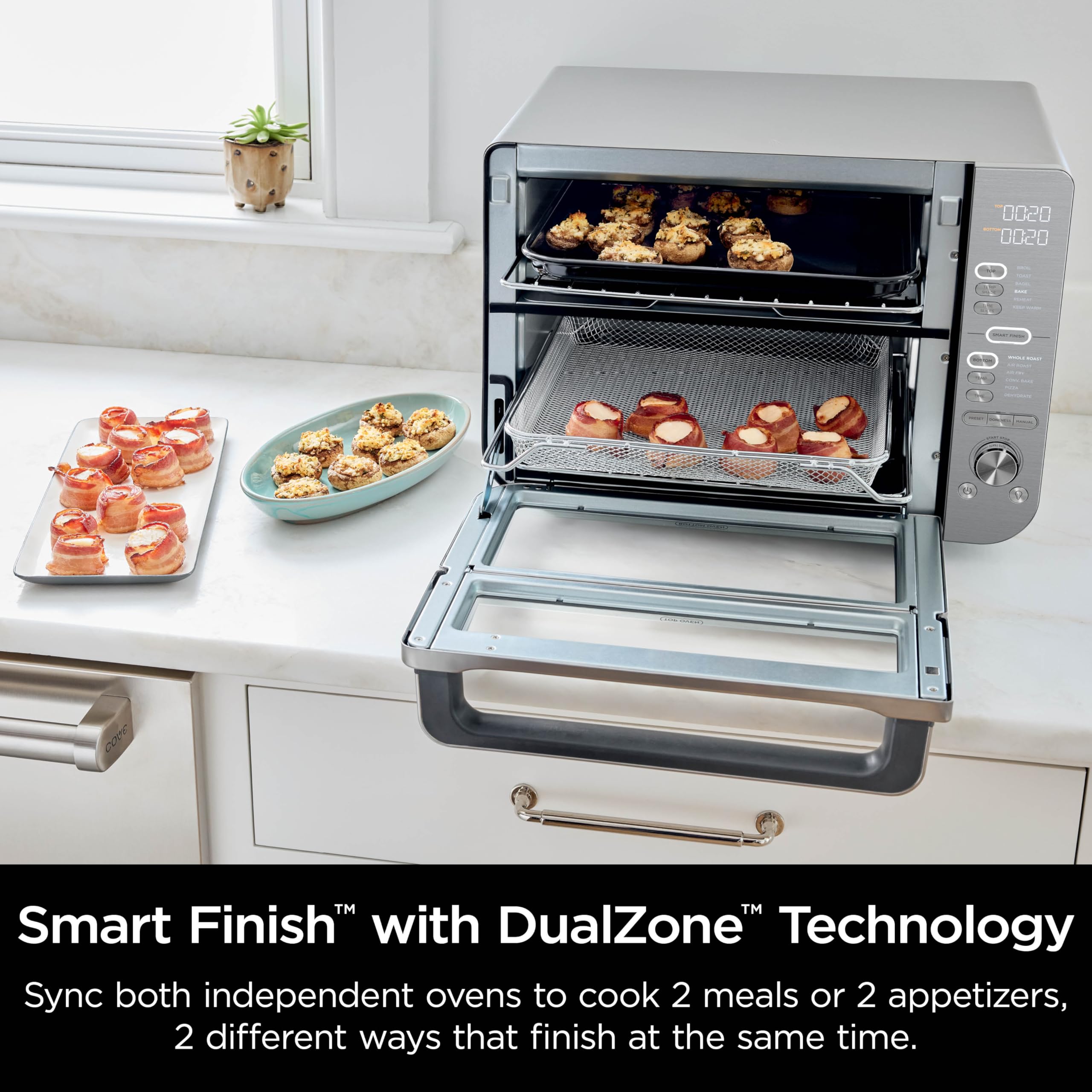 Ninja Countertop Oven Double Stack Xl & Air Fryer With Pro Cook System, 12-In-1, Flexdoor, Flavorseal, Smart Finish With Dualzon