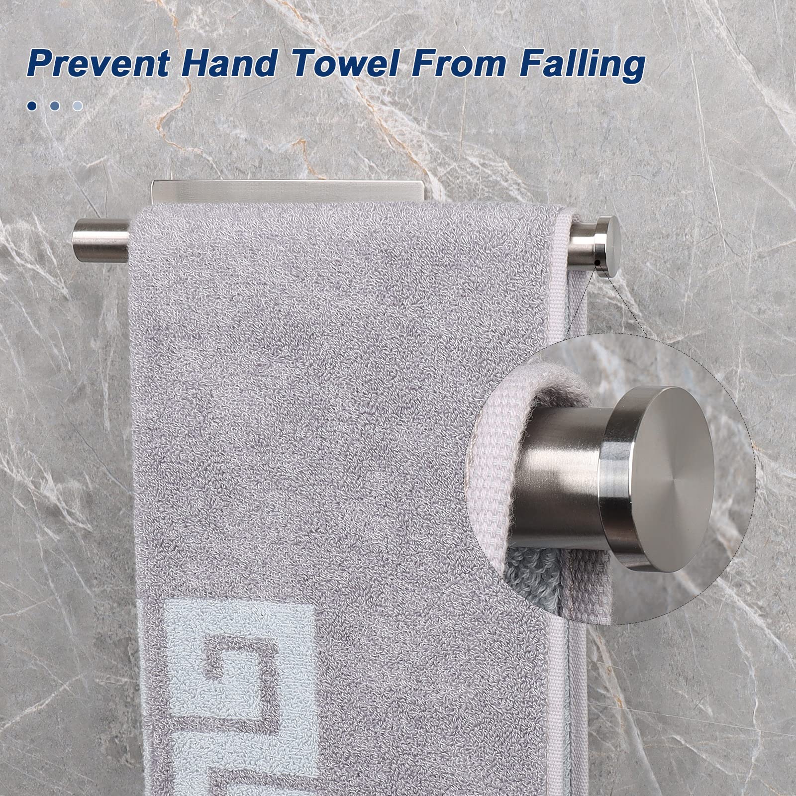 Nearmoon Self Adhesive Hand Towel Holder/Towel Ring, Stainless Steel Hand Towel Bar Rustproof Stick On Wall-Towel Rack For Bathr