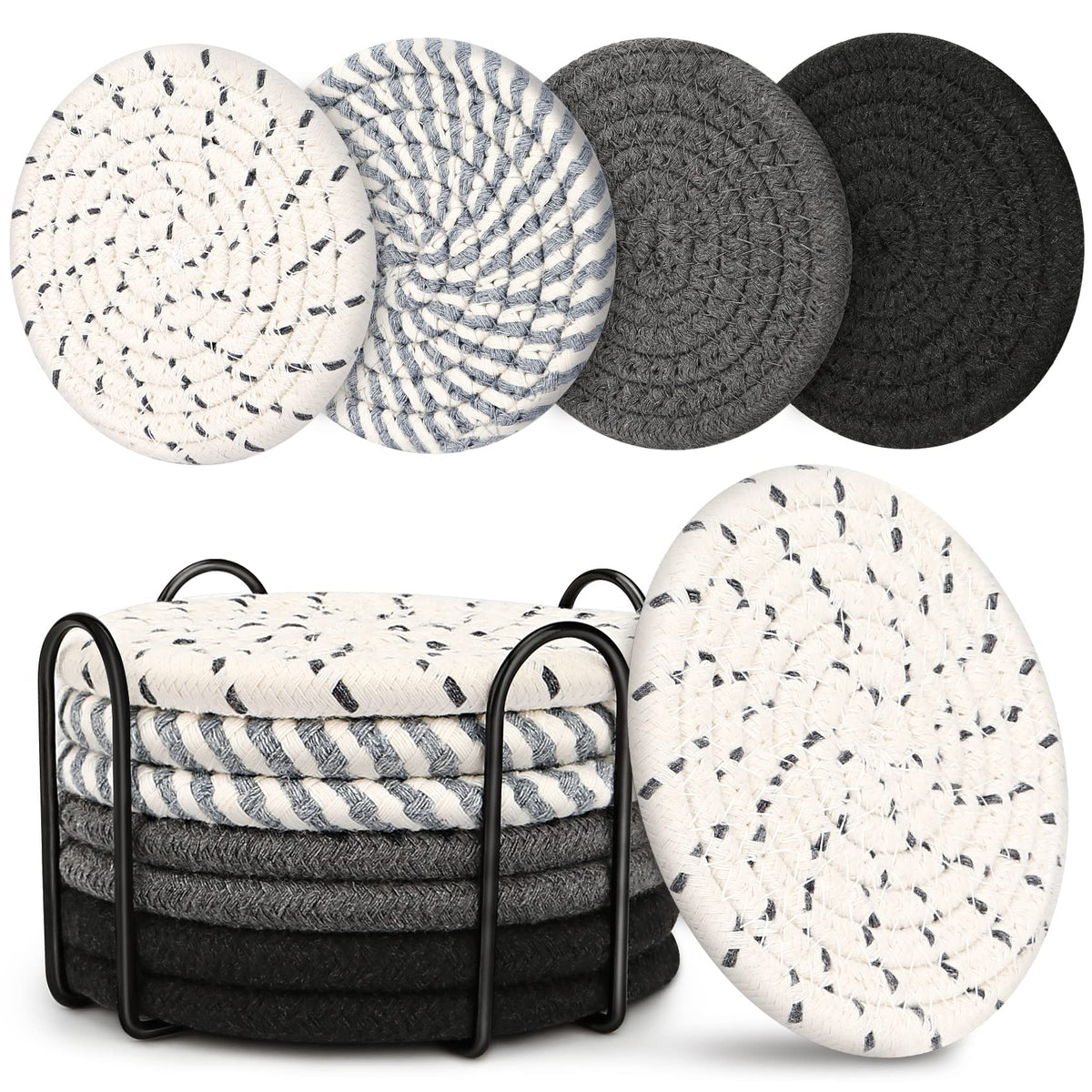 Coasters For Drinks, Coasters For Coffee Table, 8 Pack Coaster, Coasters For Drinks Absorbent, Boho Coasters, Coaster Set 4 - Co