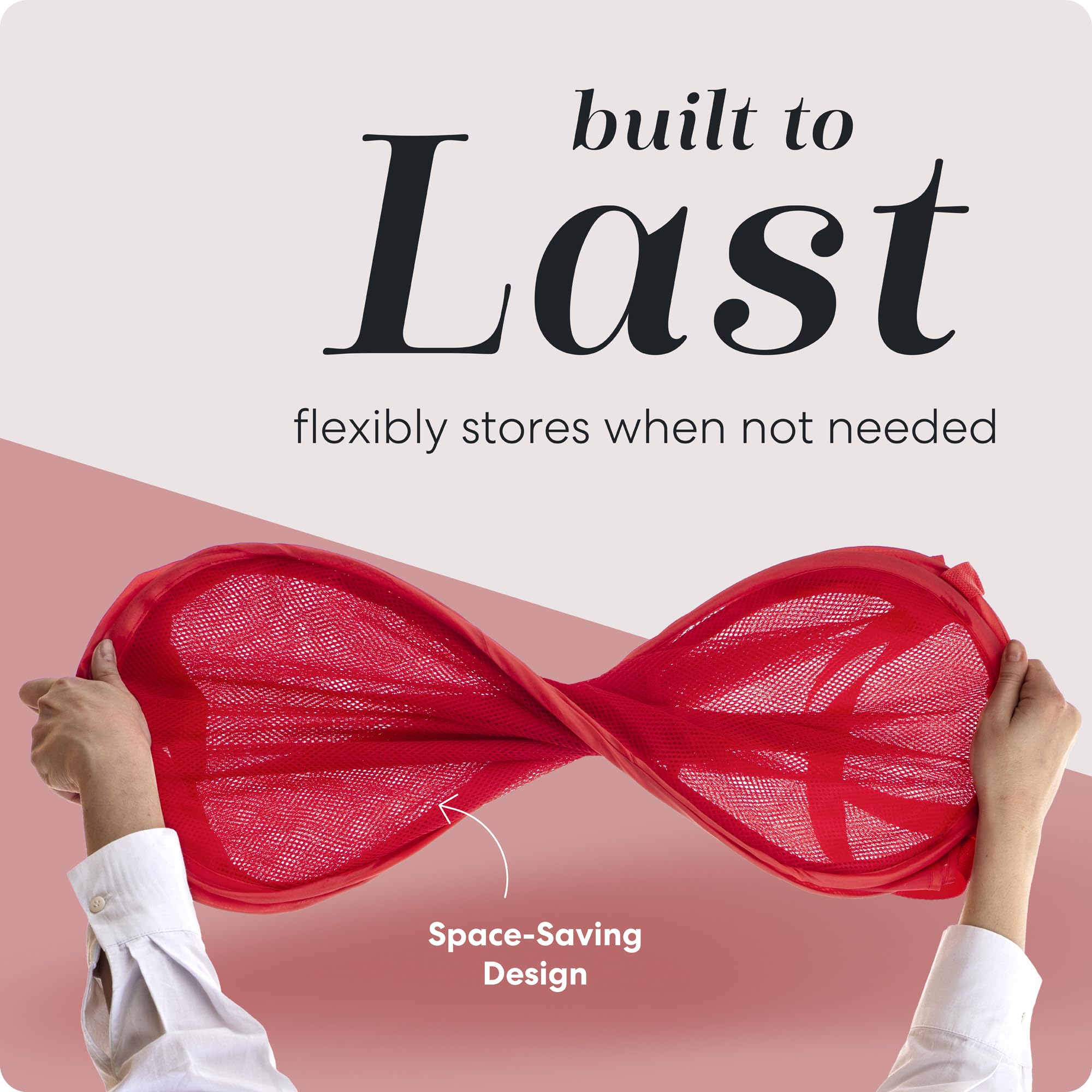 Handy Laundry Collapsible Mesh Pop Up Hamper With Wide Opening And Side Pocket - Breathable, Sturdy, Foldable, And Space-Saving