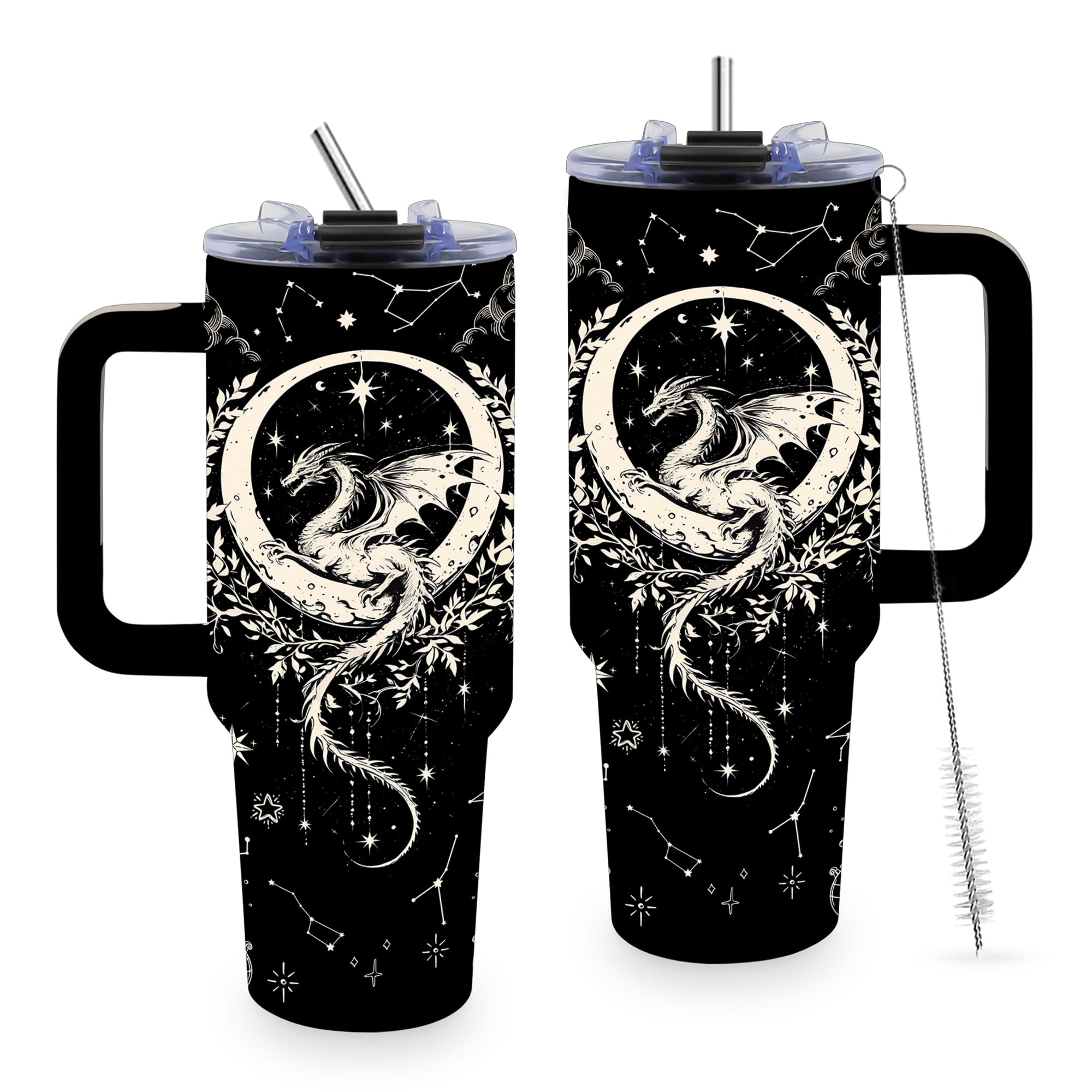 TNASURHUS Dragon Gifts for Men Women, 40oz Tumbler with Handle for Dad Husband Boyfriend, Dragon Lover Gift for Birthday Christm