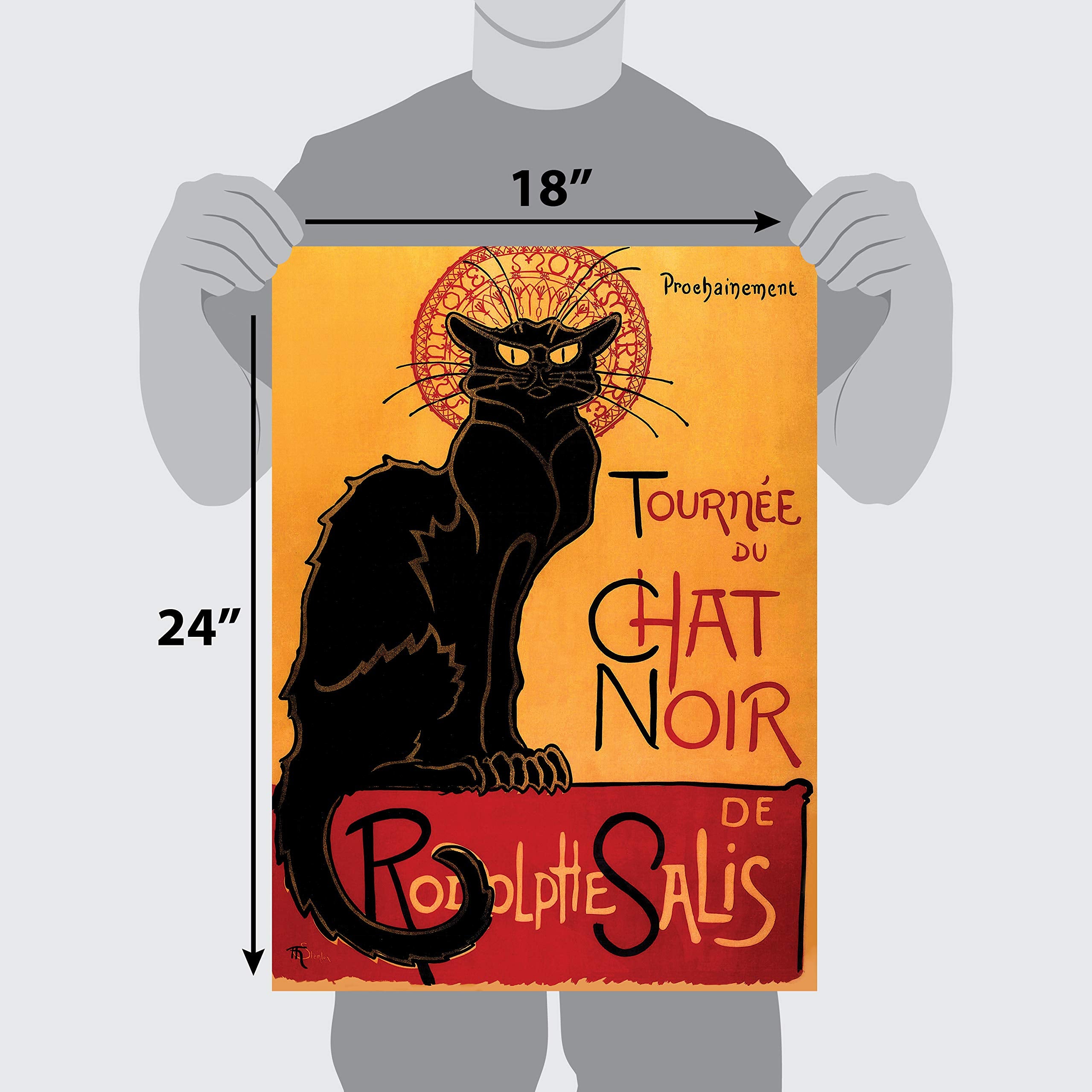 Tourn  E Du Chat Noir By Theophile Alexandre Steinlen - 1896 - The Black Cat - Vintage Poster Print (Laminated, 18'' X 24'')