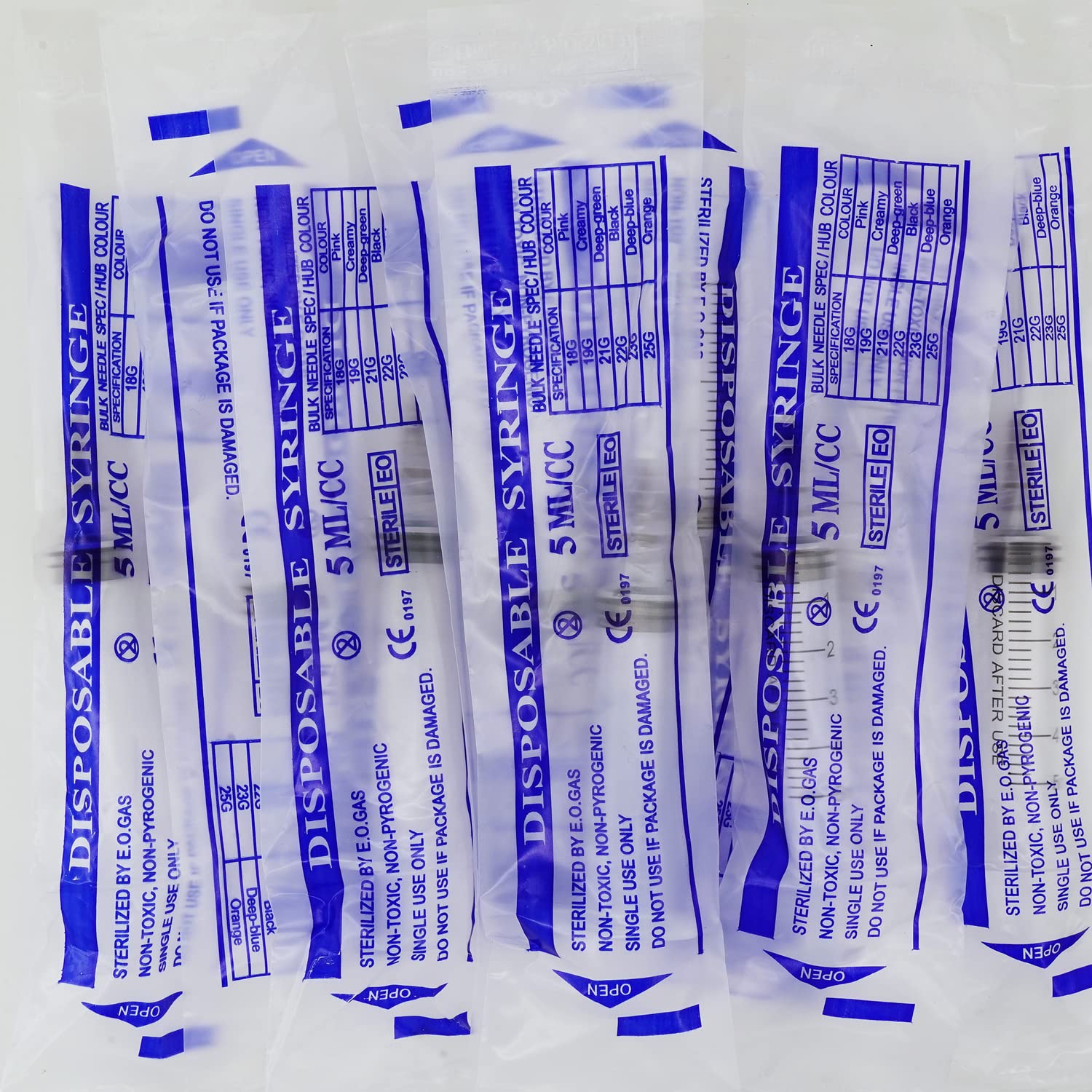 100 Pack 5Ml 22Ga Plastic Syringe With Measurement For Scientific Labs, Industrial Dispensing Animal And Pet Supplies, Disposabl