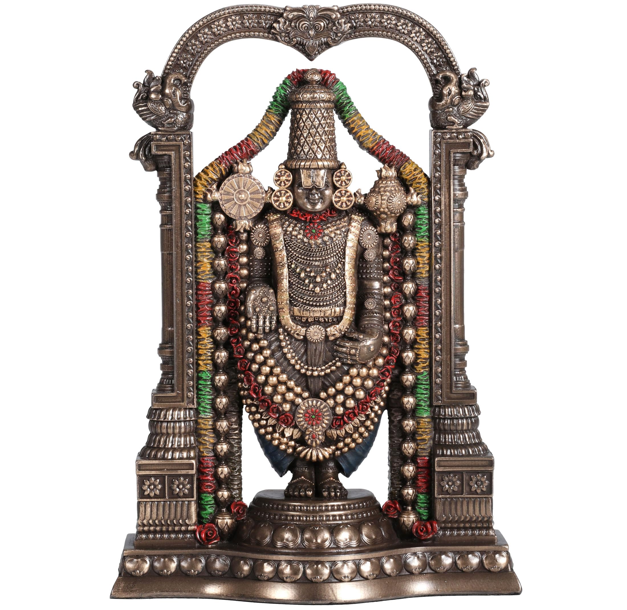 Veronese Design 8 3/8 Inch Lord Venkateswara as Balaji Cold Cast Resin Bronze Finish Statue