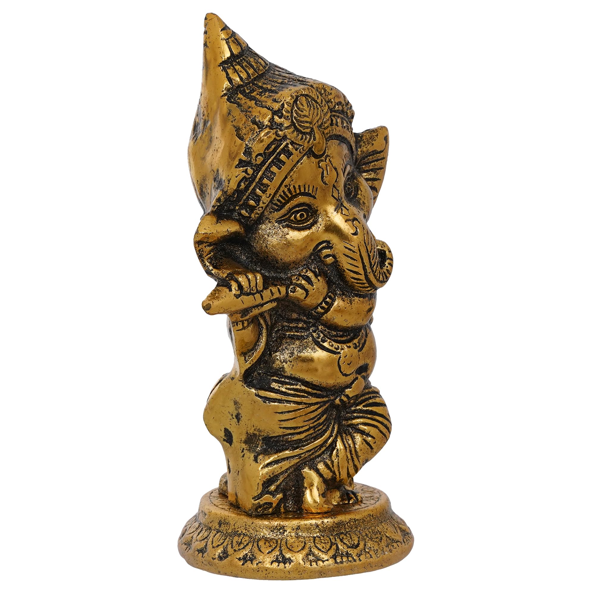 Tedlayer Ganesh Ji Murti Plate Metal Statue Idol Figurine Handmade Home Office Decor Pooja Metal Idol Decorations (Lord Ganesha