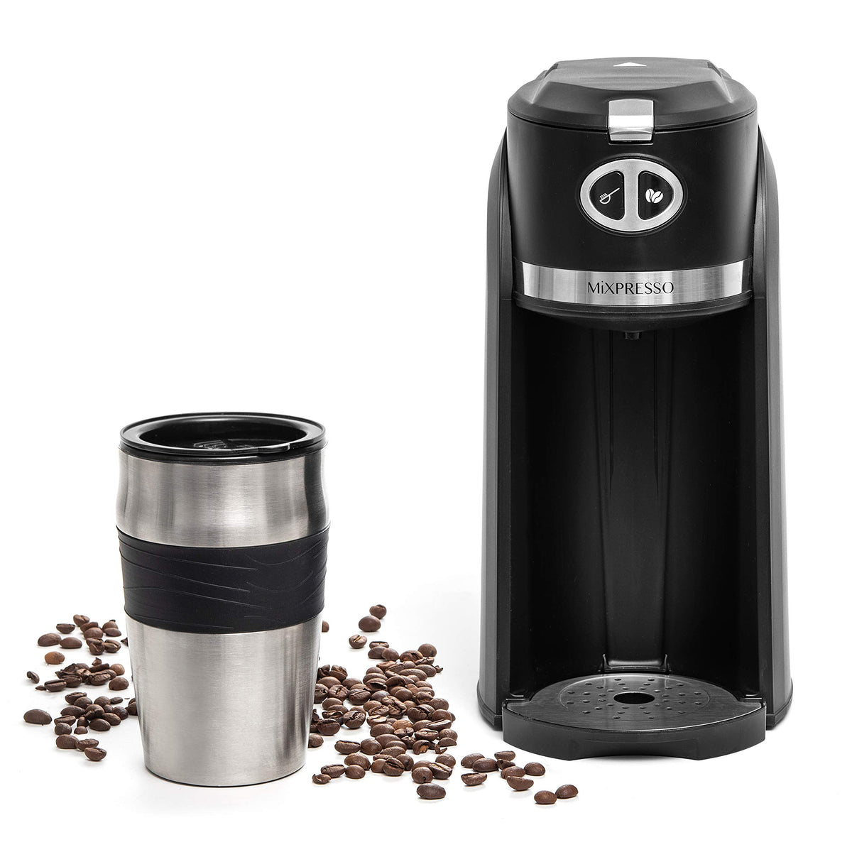 Mixpresso 2 In 1 Grind & Brew Automatic Personal Coffee Maker, Automatic Single Serve Coffee Maker With Grinder Built-In And 14O