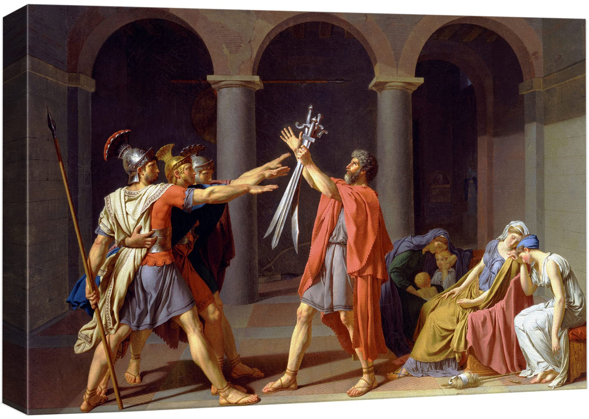 Wall26 Framed Canvas Print Wall Art Oath Of The Horatii By Jacques-Louis David Nature Wilderness Illustrations Fine Art Traditio