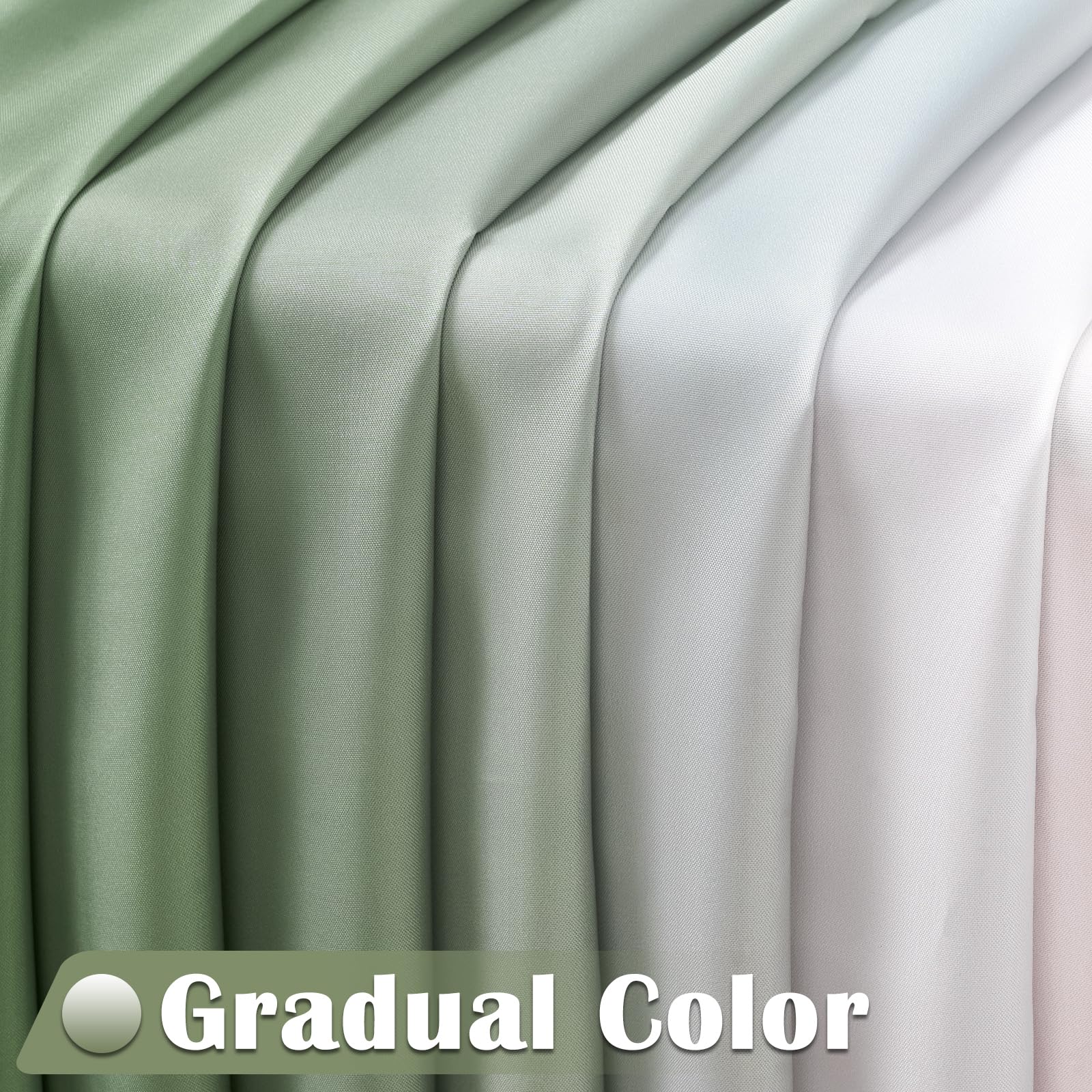 Jinchan Ombre Sage Green Shower Curtain For Bathroom Waterproof Fabric Gradual Color Design Shower Curtain Set With 12 Hooks 70X