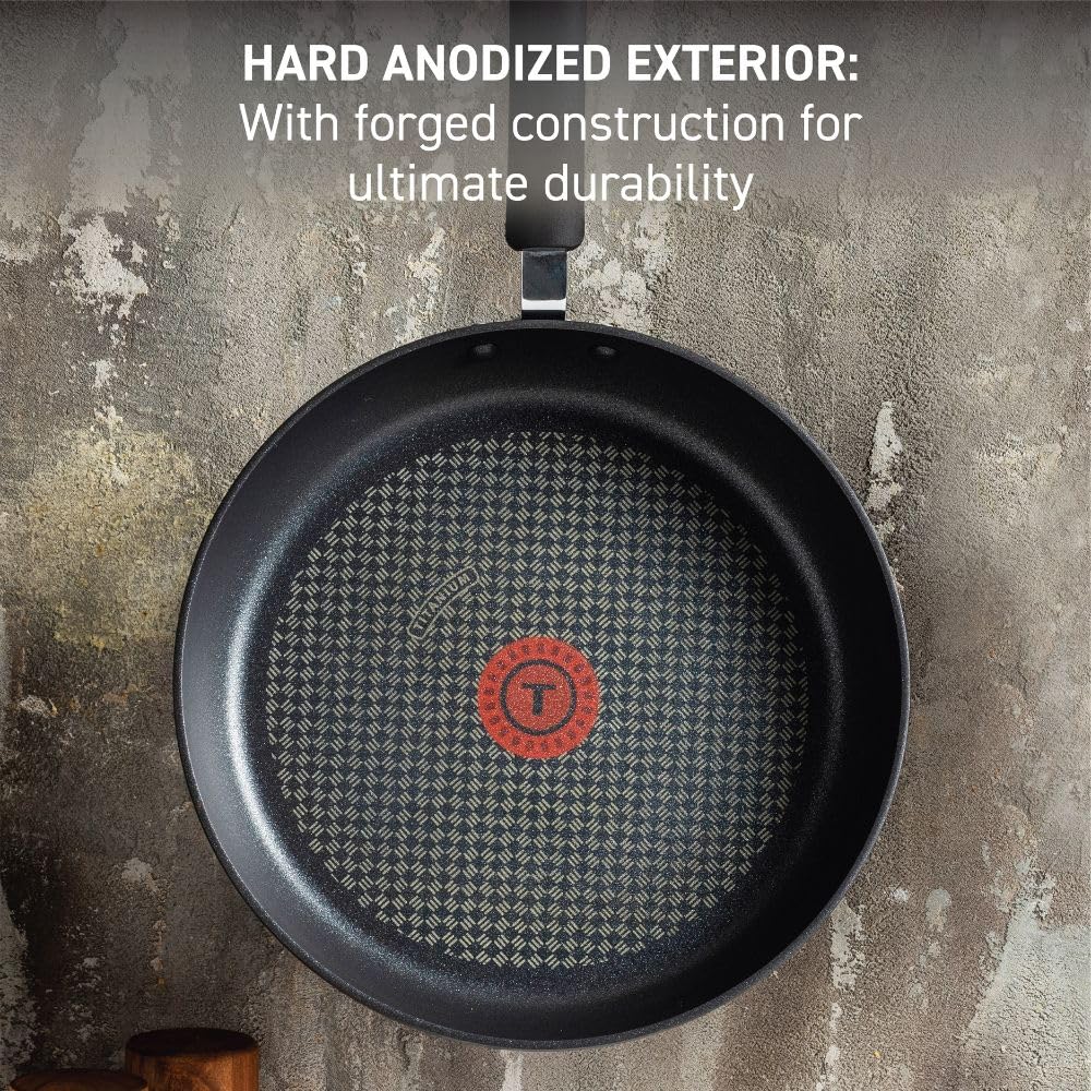 T-Fal Ultimate Hard Anodized Nonstick Fry Pan Set 2 Piece, 10, 12 Inch, Oven Broiler Safe 400F, Cookware, Pots And Pans Set Non