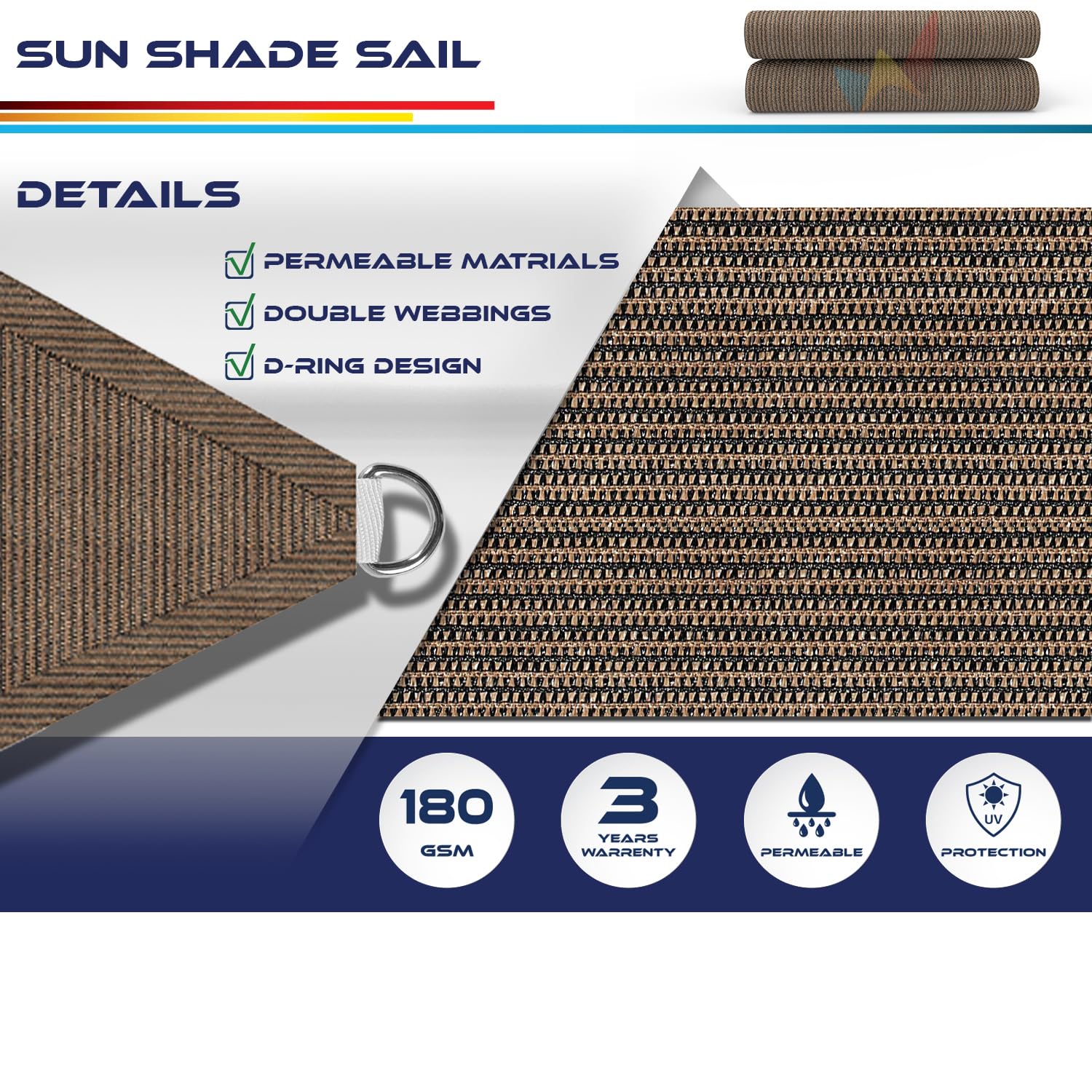 Windscreen4Less Sun Shade Sail 12 X 12 X 12 Uv Block Canopy Covers For Outdoor Patio Backyard Garden Awning Carpot Lawn Deck