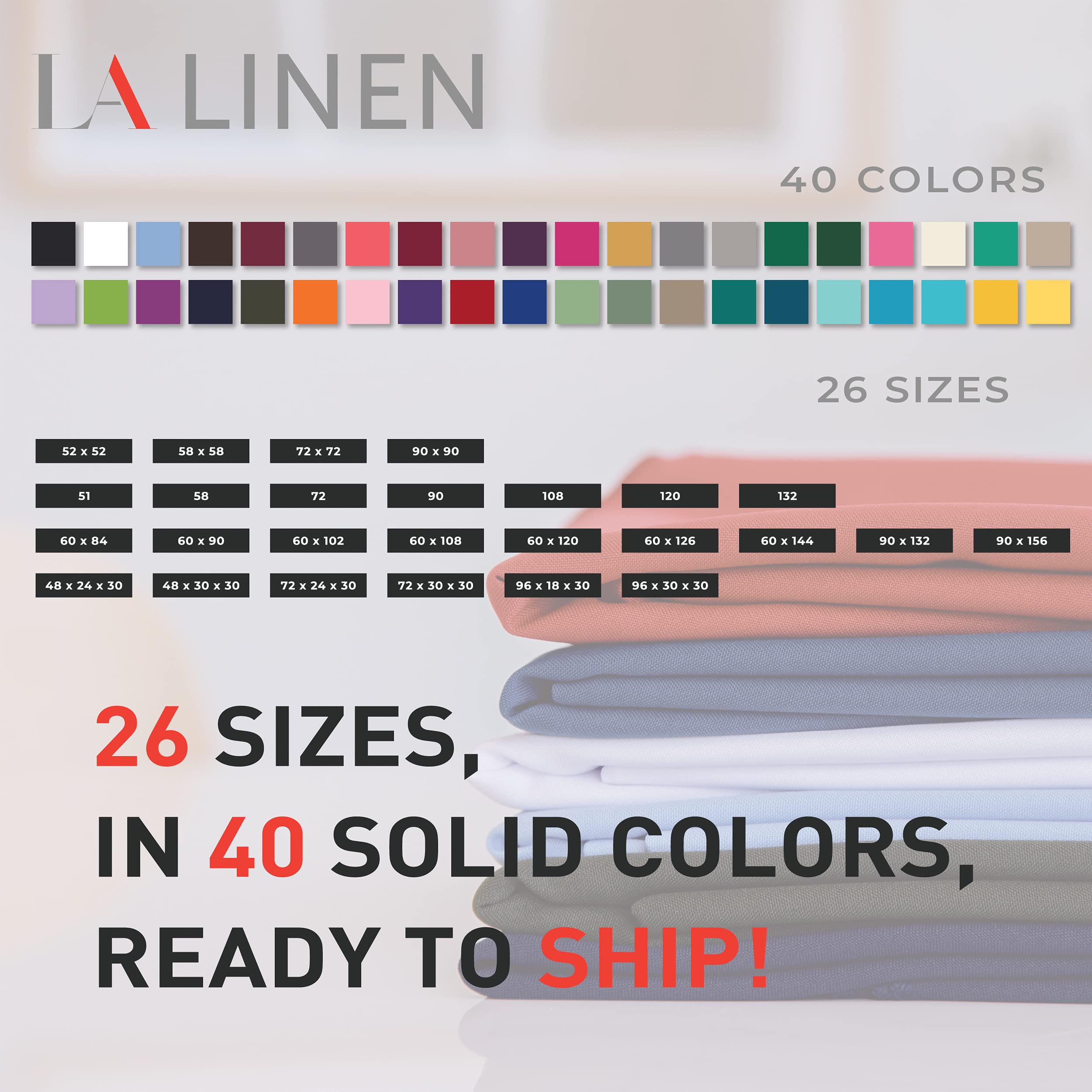 LA Linen Polyester Poplin Square Tablecloth  58 by 58-Inch  Dark Gray