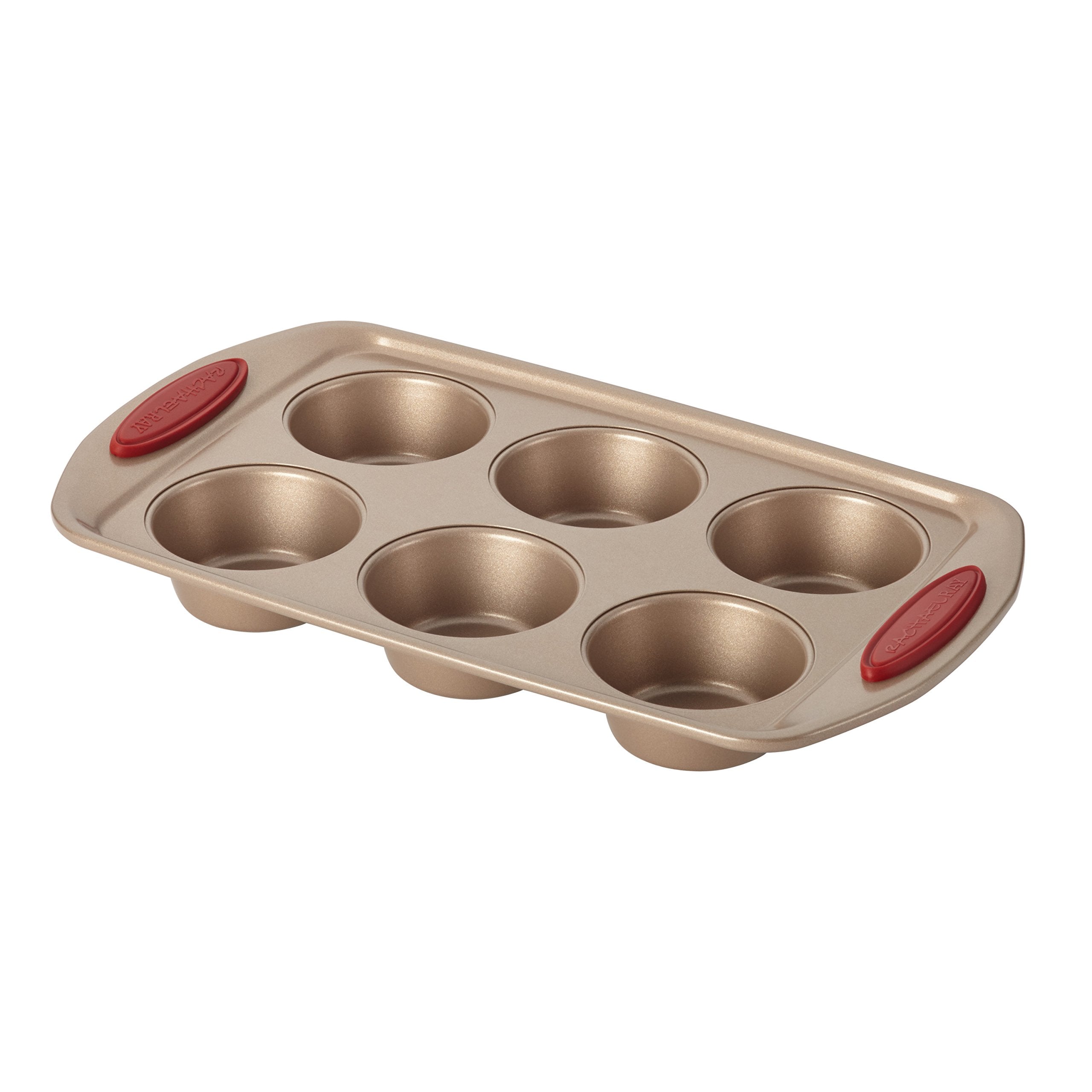 Rachael Ray Cucina Bakeware Set Includes Nonstick Cake Cookie Baking Sheet And Muffin Cupcake Pan, 4 Piece, Latte Brown With Cra