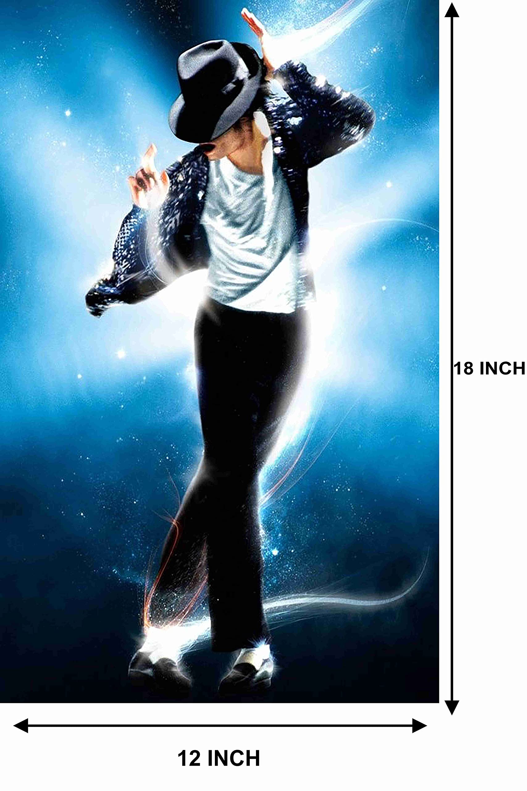 Baldau Prints Michael Jackson Music Dance Photo Wall Poster For Room (Gloss Laminated, 12X18 Inch, 300 Gsm) F-175