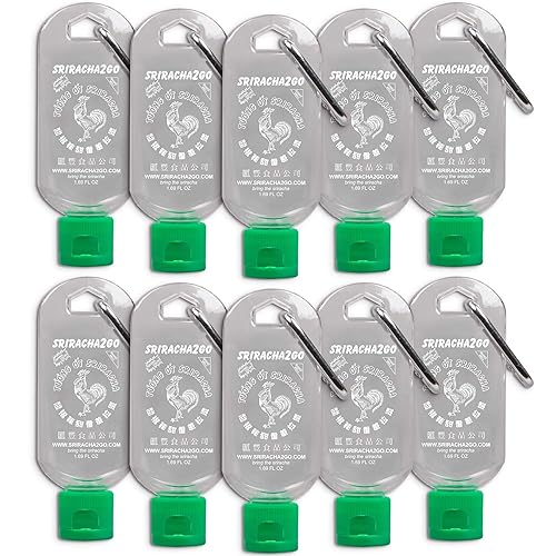 Sriracha Hot Sauce Keychain 17Oz, 10-Pack (Sauce Not Included)
