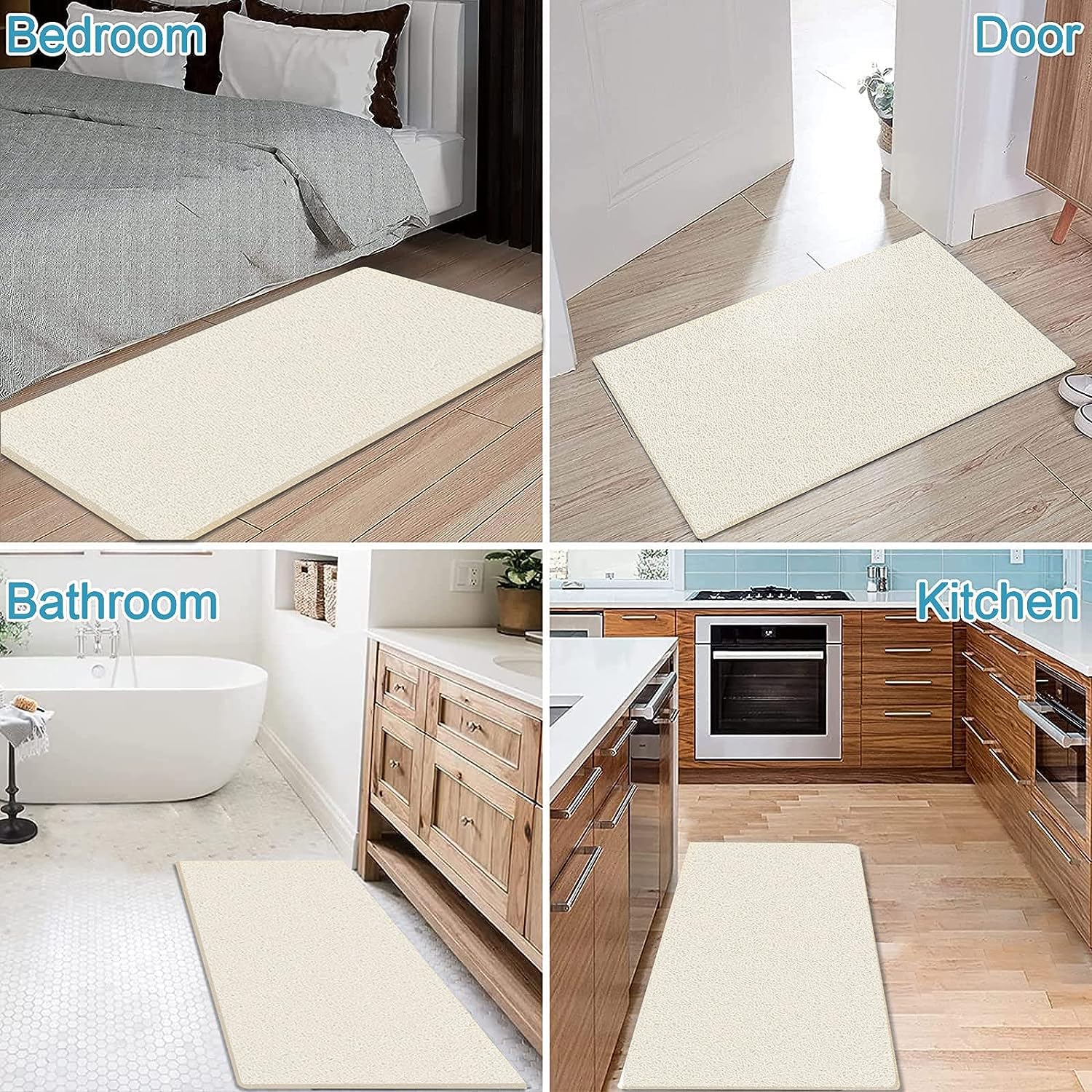 Extra Large Shower Mats Non Slip Without Suction Cups, 23.6 - 47.2 Inch, Bath Mat For Textured Tub Surface, Loofah Mats For Show