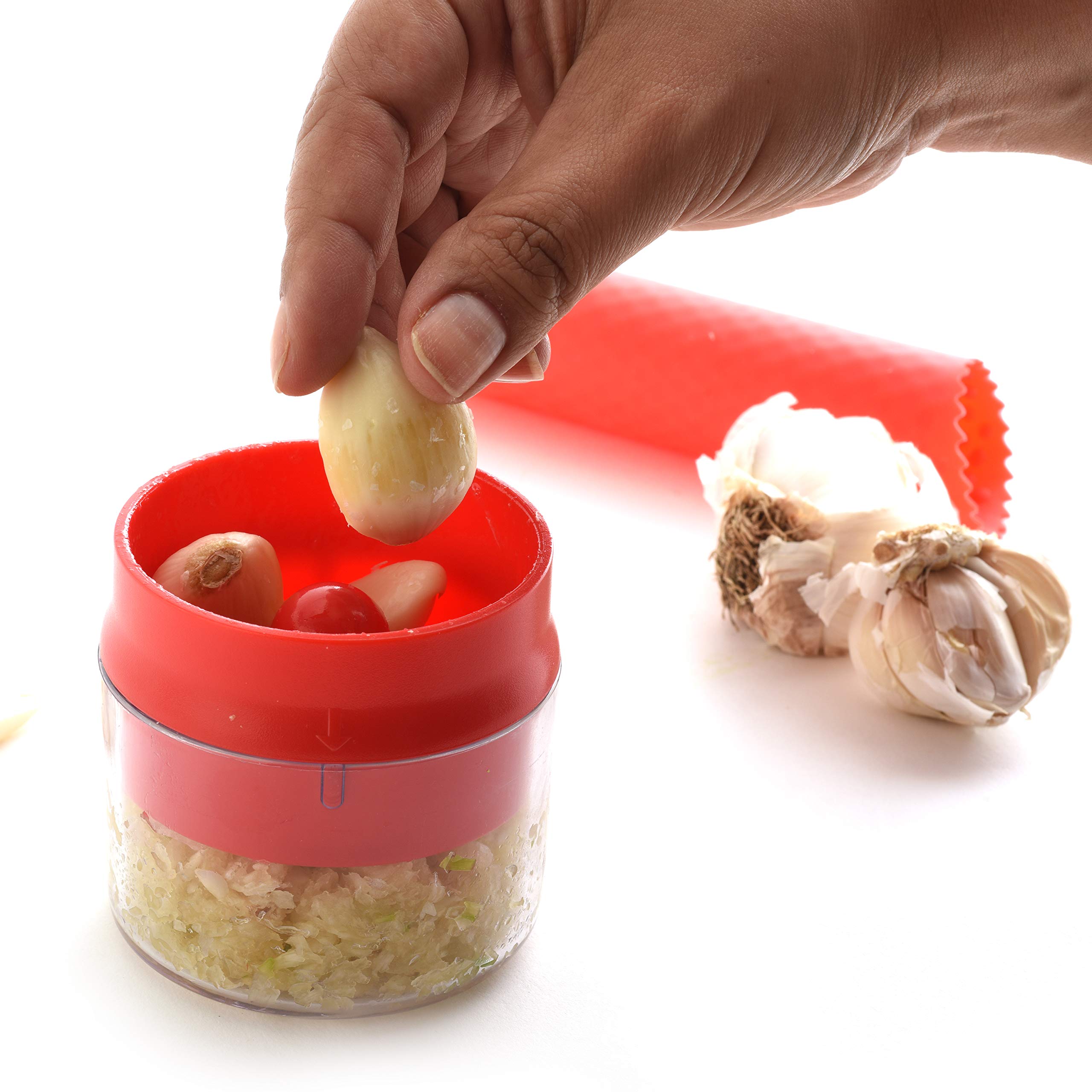 Norpro, Red Twist N' Mince With Garlic Peeler