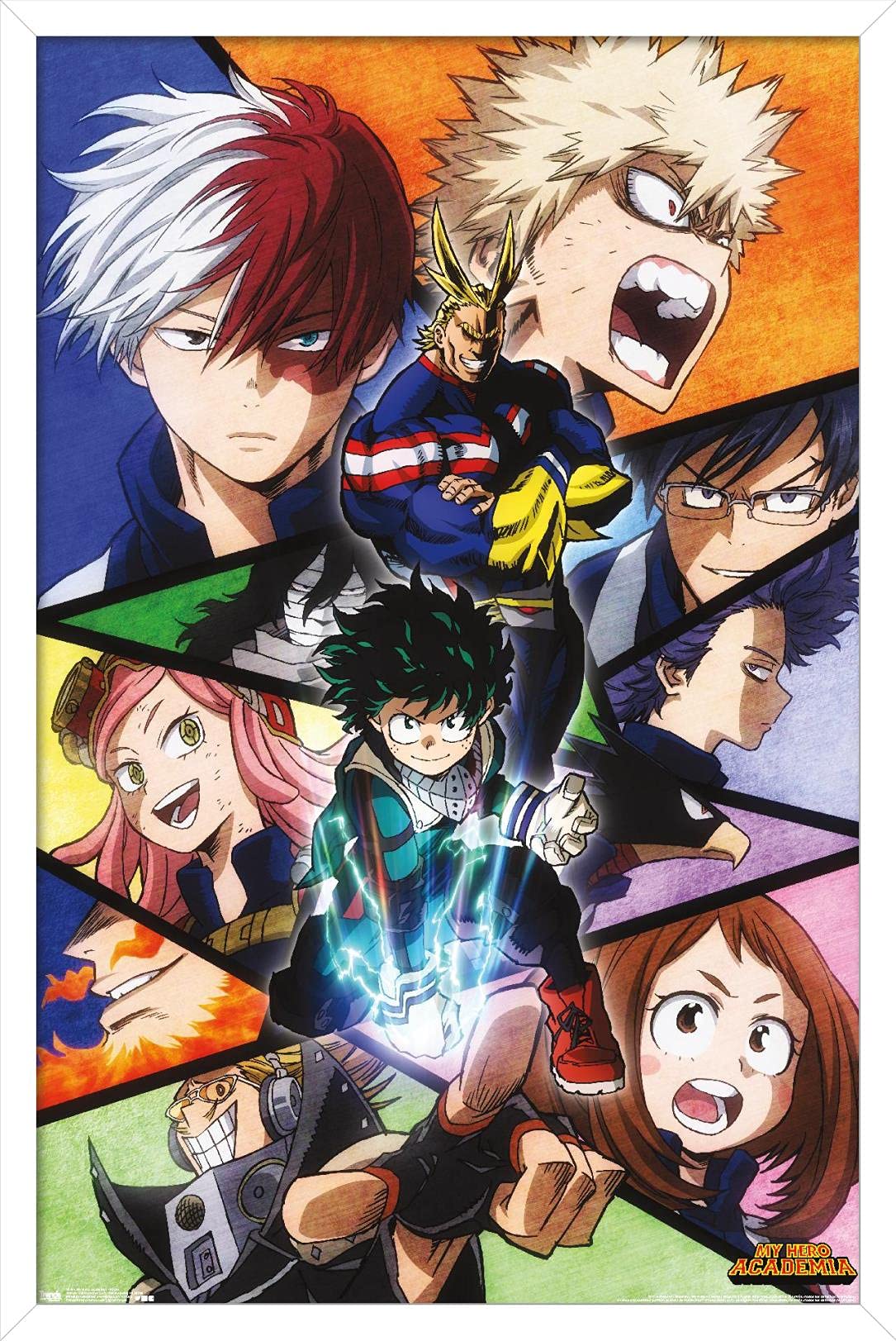 Trends International My Hero Academia-Faces Wall Poster, 14.725'' X 22.375'', White Framed Version